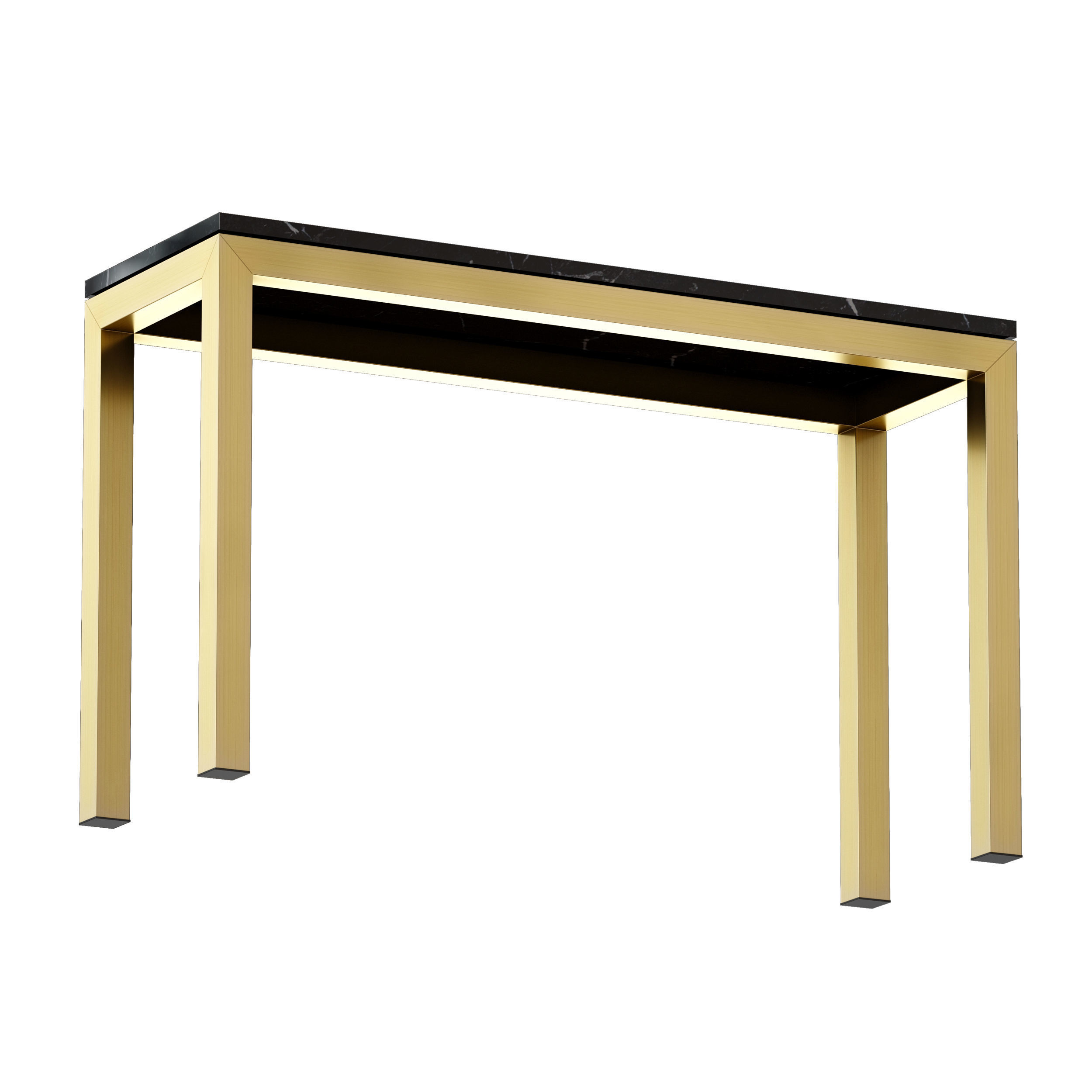 Parsons Black Marble Brass Console 3D model_2