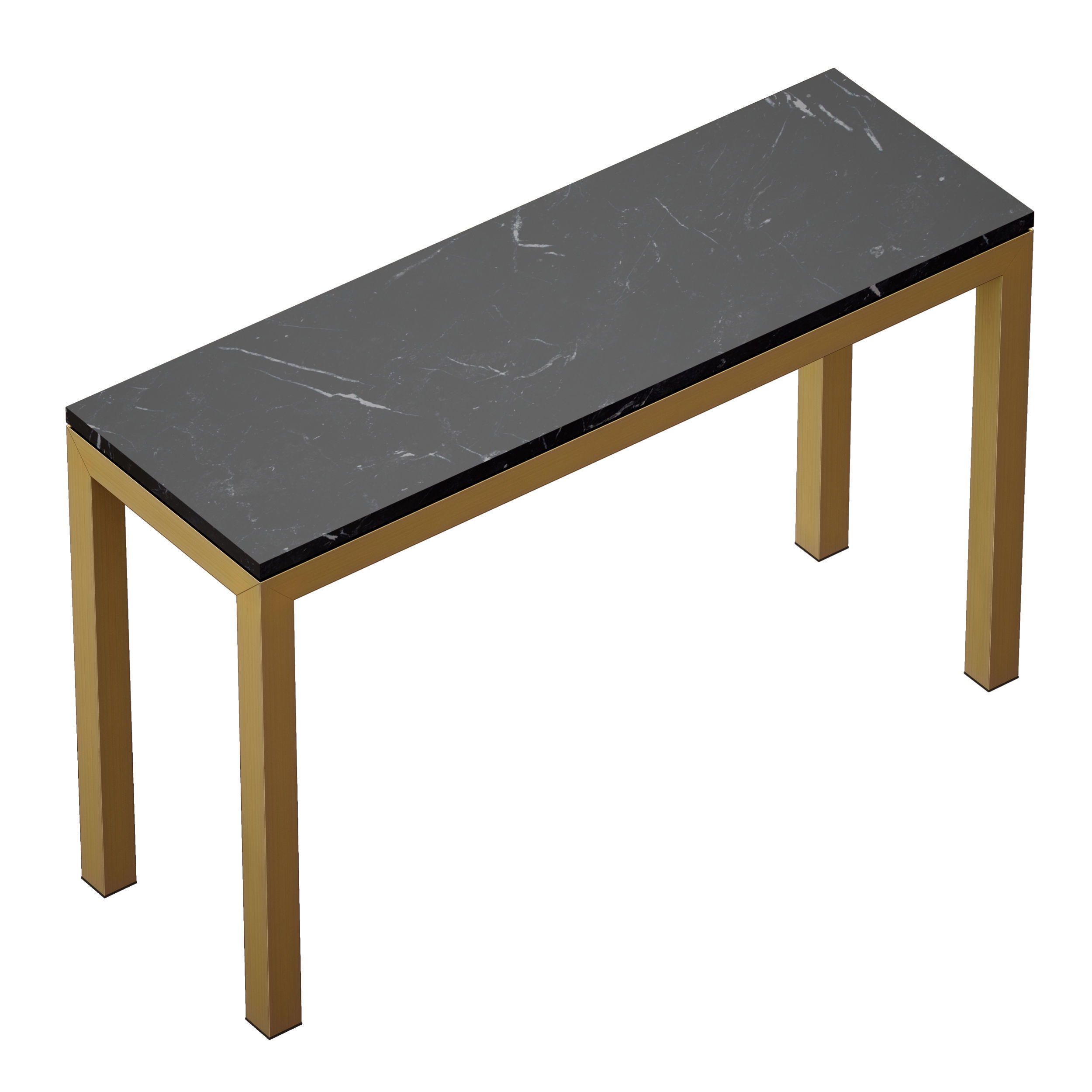 Parsons Black Marble Brass Console 3D model_1