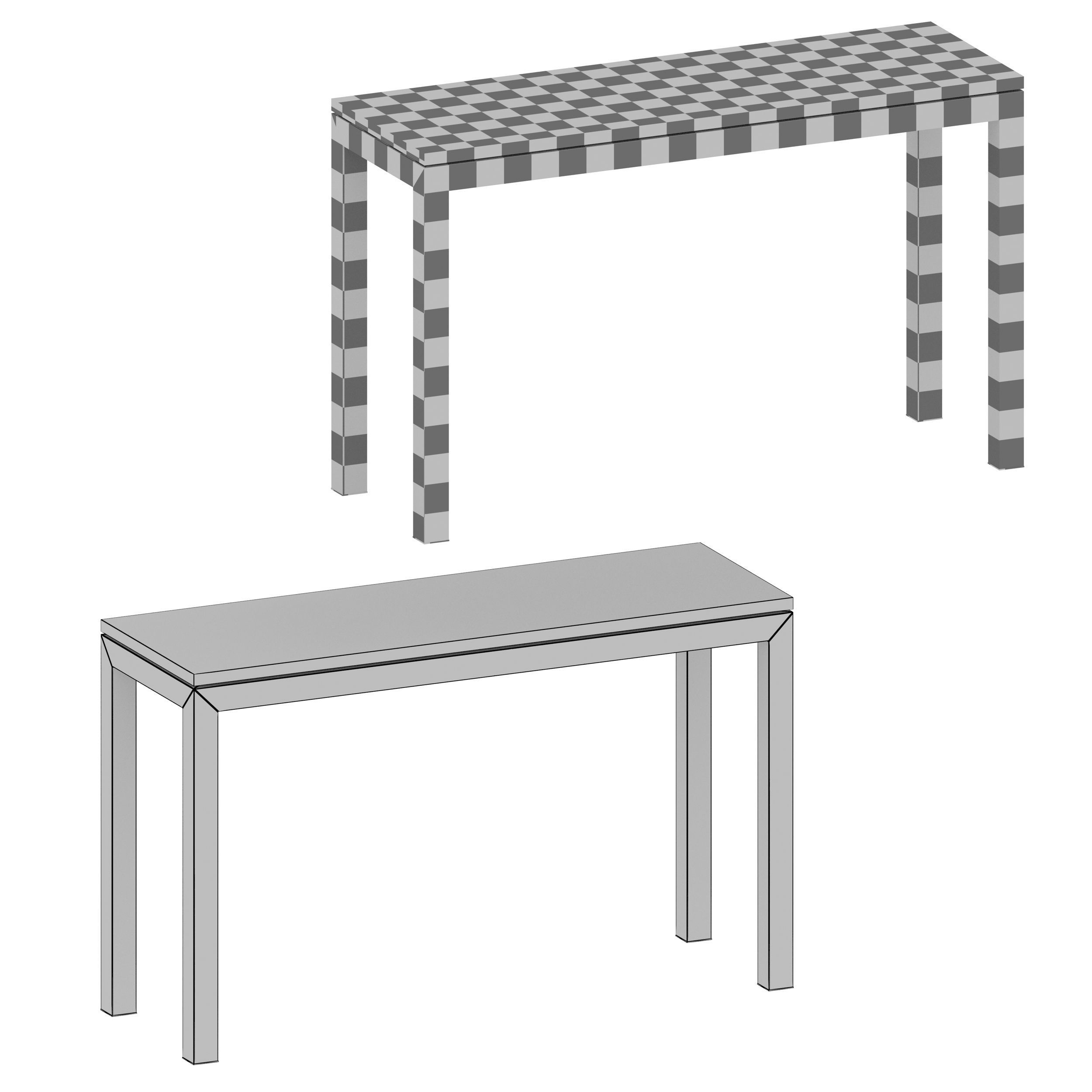 Parsons Black Marble Brass Console 3D model_10