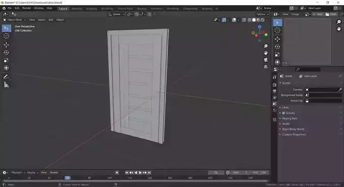 Door Game Ready Low-poly 3D model