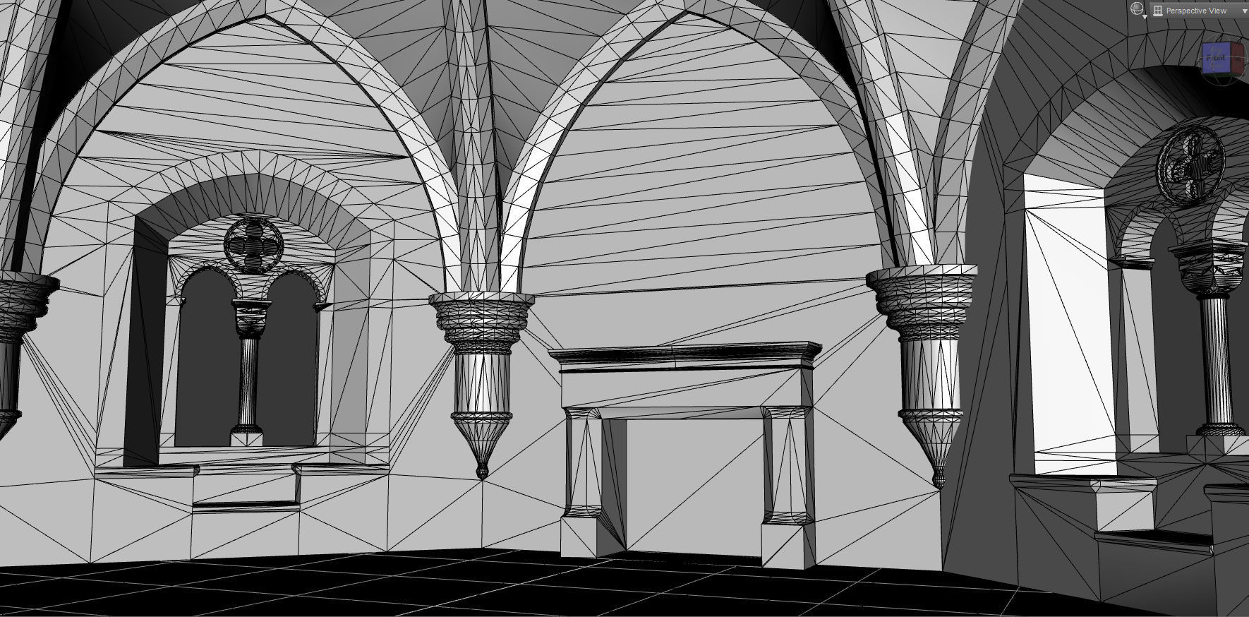 Romanesque Castle Tower Room 3D model_5