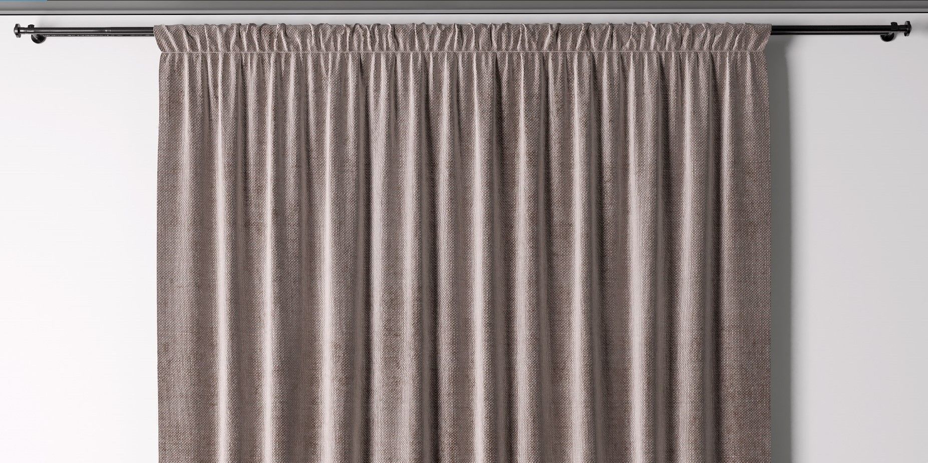 Curtains with metal curtain rod 01 Low-poly 3D model_5