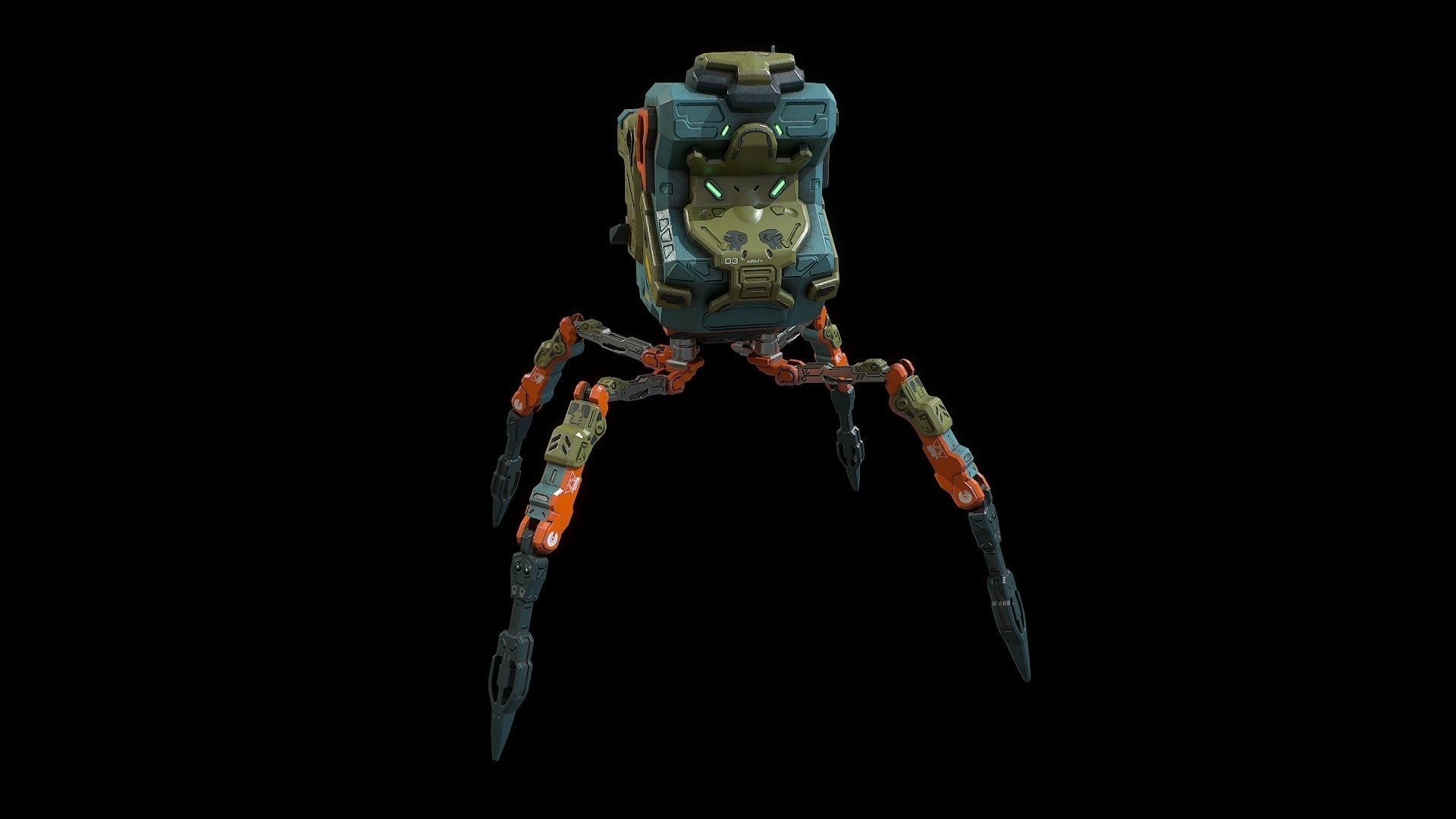 Sci fi  bug bot Low-poly 3D model_7