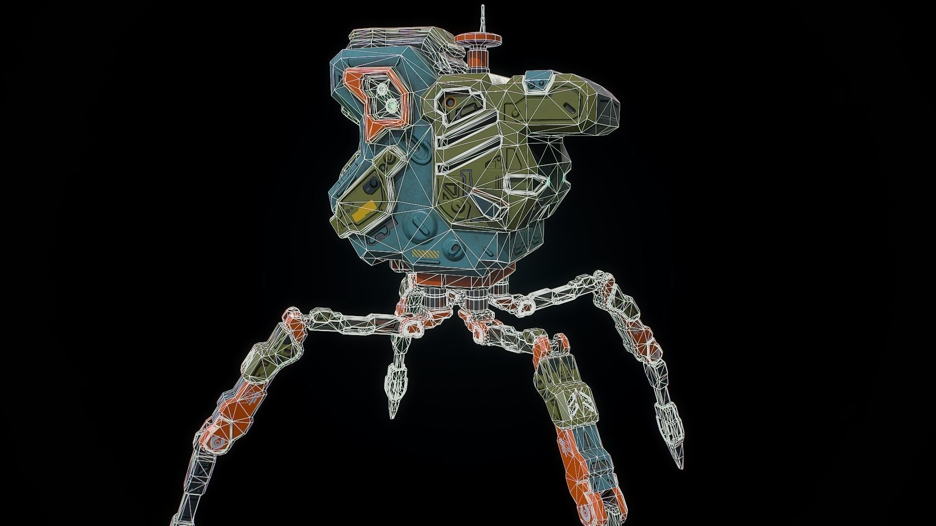 Sci fi  bug bot Low-poly 3D model_13