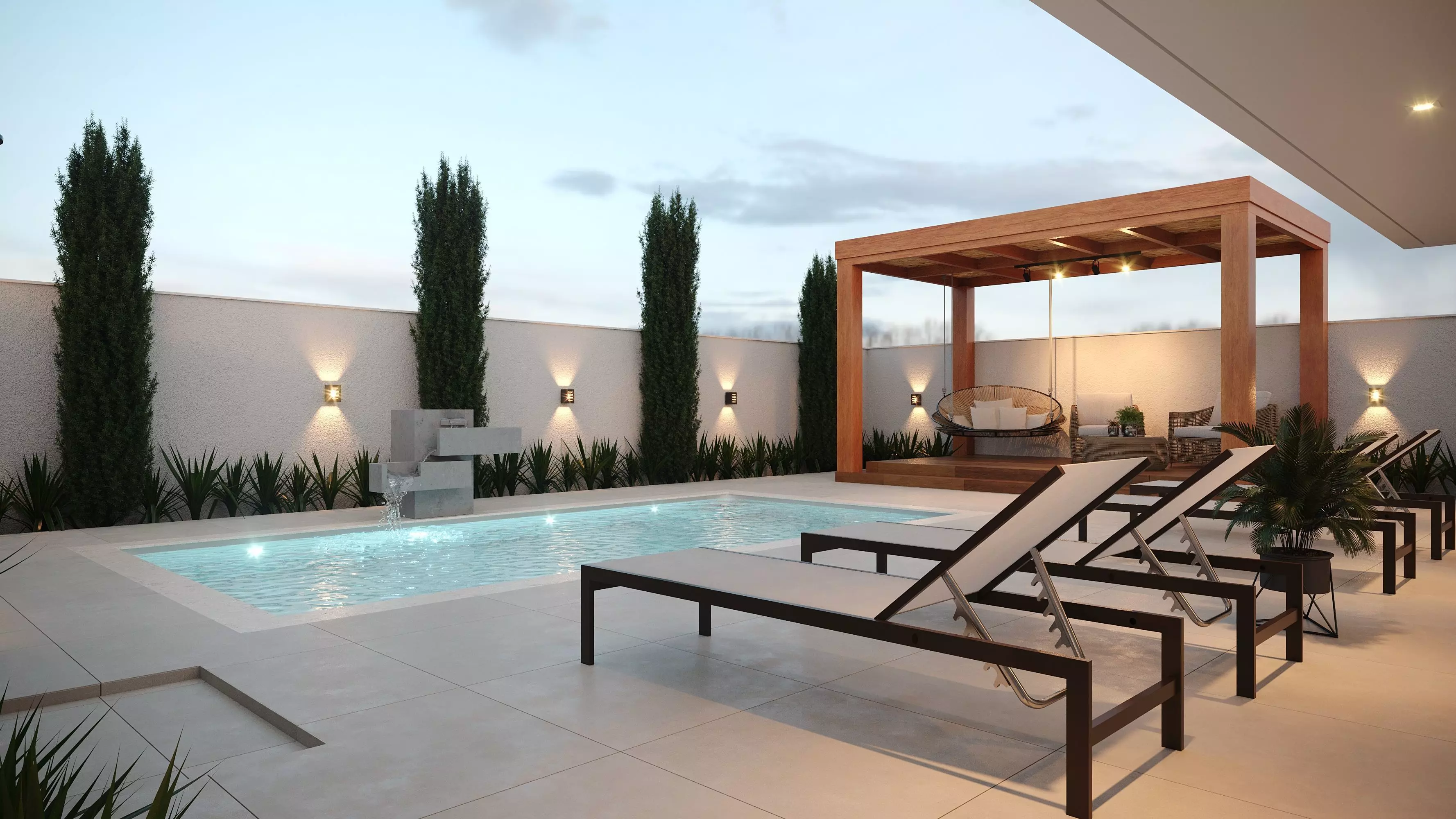 Modern leisure area 3D model_0