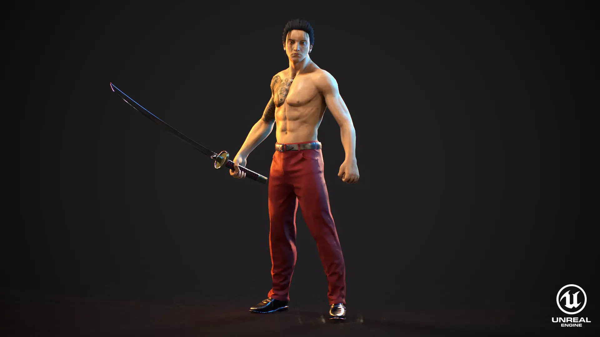 Asian Gangster Yakuza Low-poly 3D model