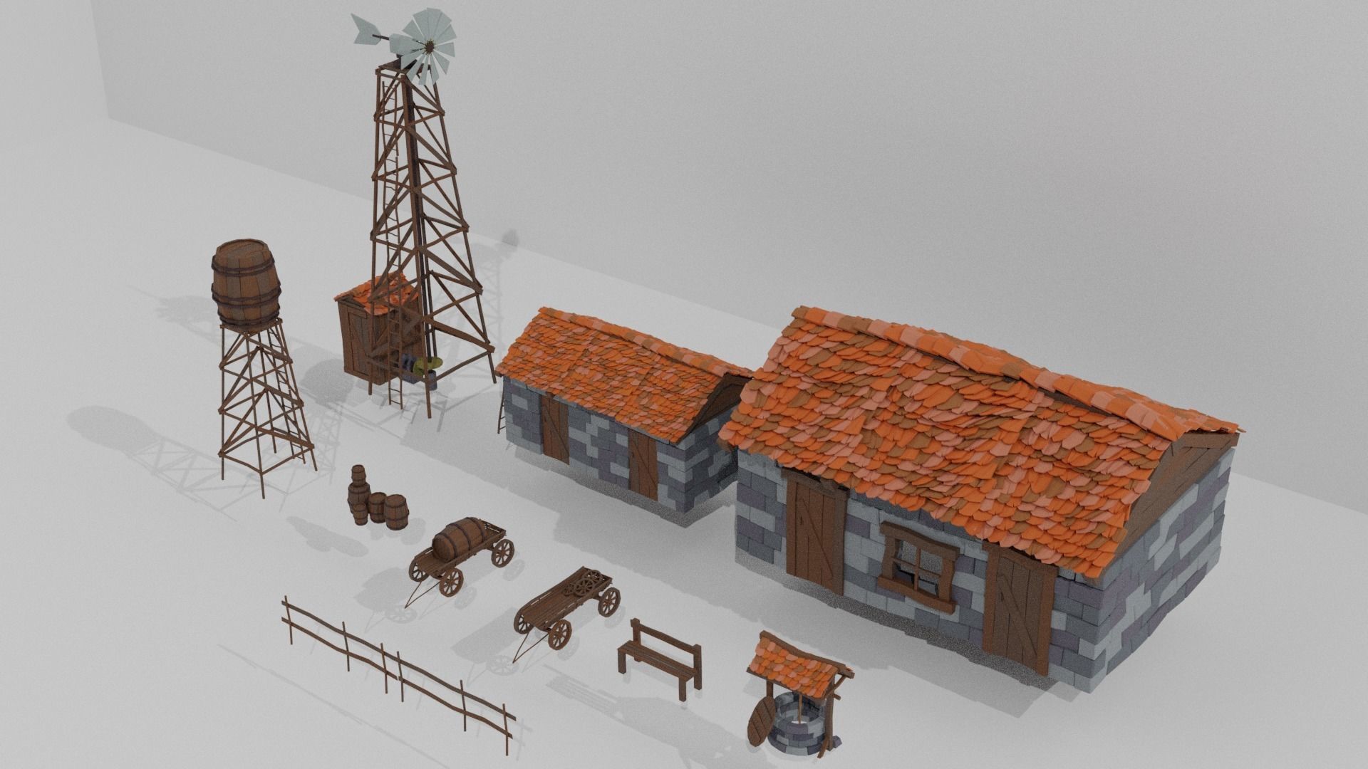3D asset Poly Buildings -  Low Poly Assets Low-poly 3D model Low-poly 3D model_6