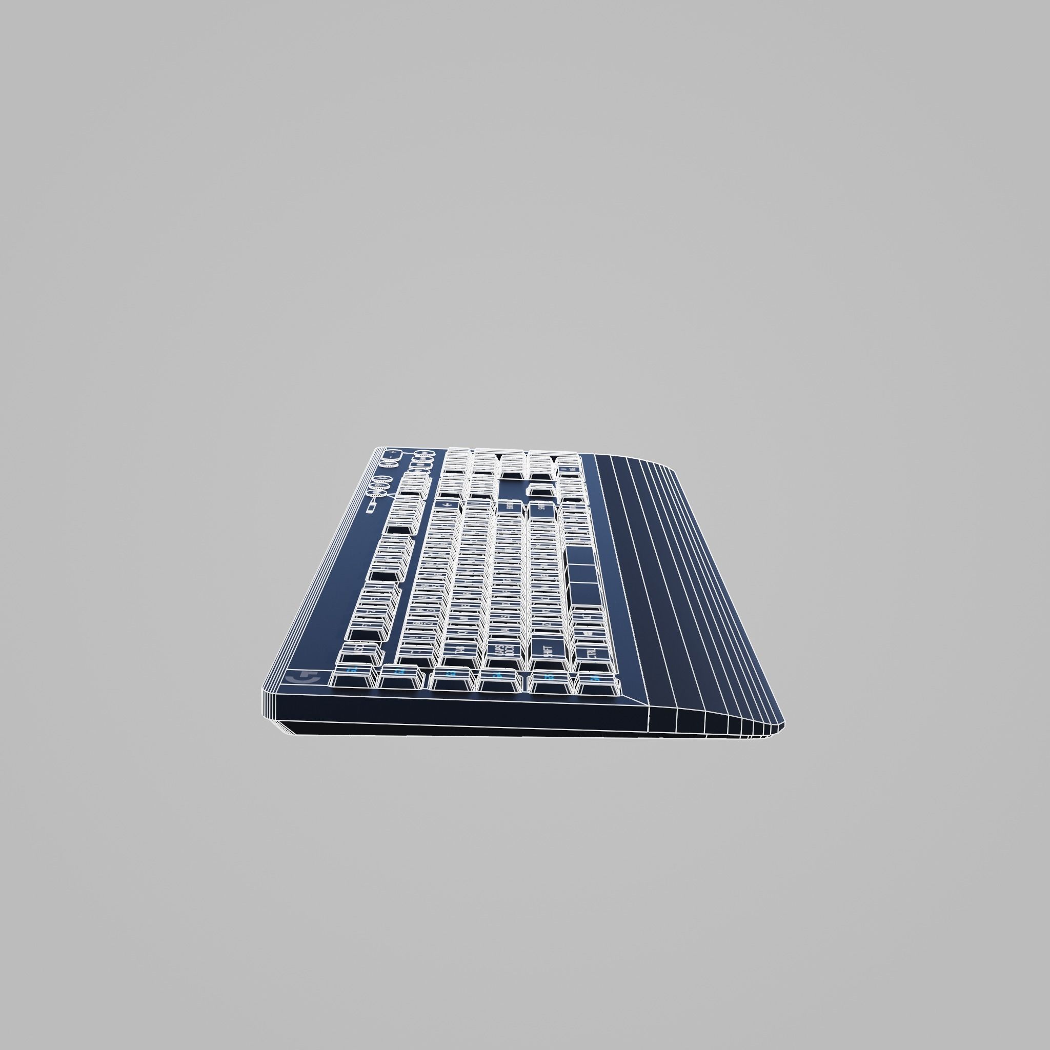 Logitech Gaming Keyboard Low-poly 3D model_12
