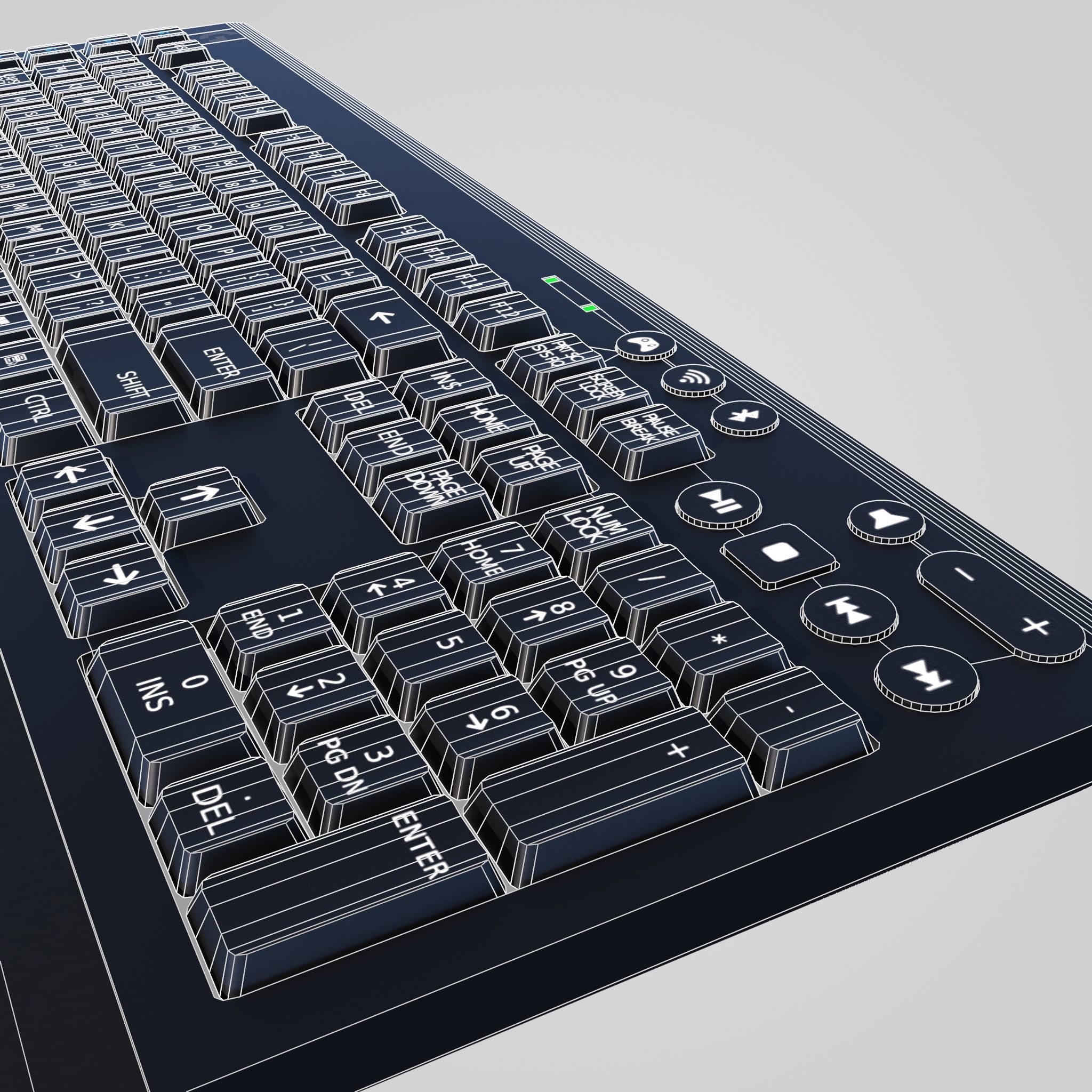 Logitech Gaming Keyboard Low-poly 3D model_28