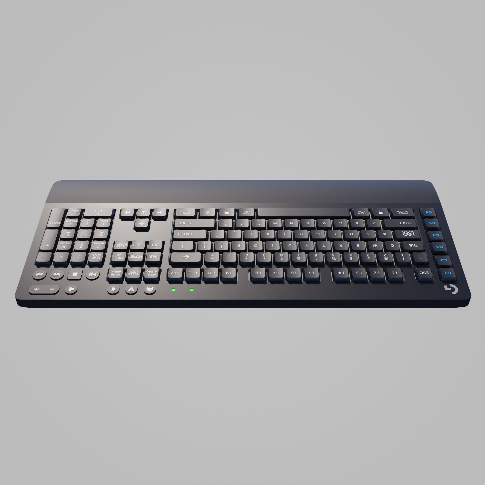 Logitech Gaming Keyboard Low-poly 3D model_5