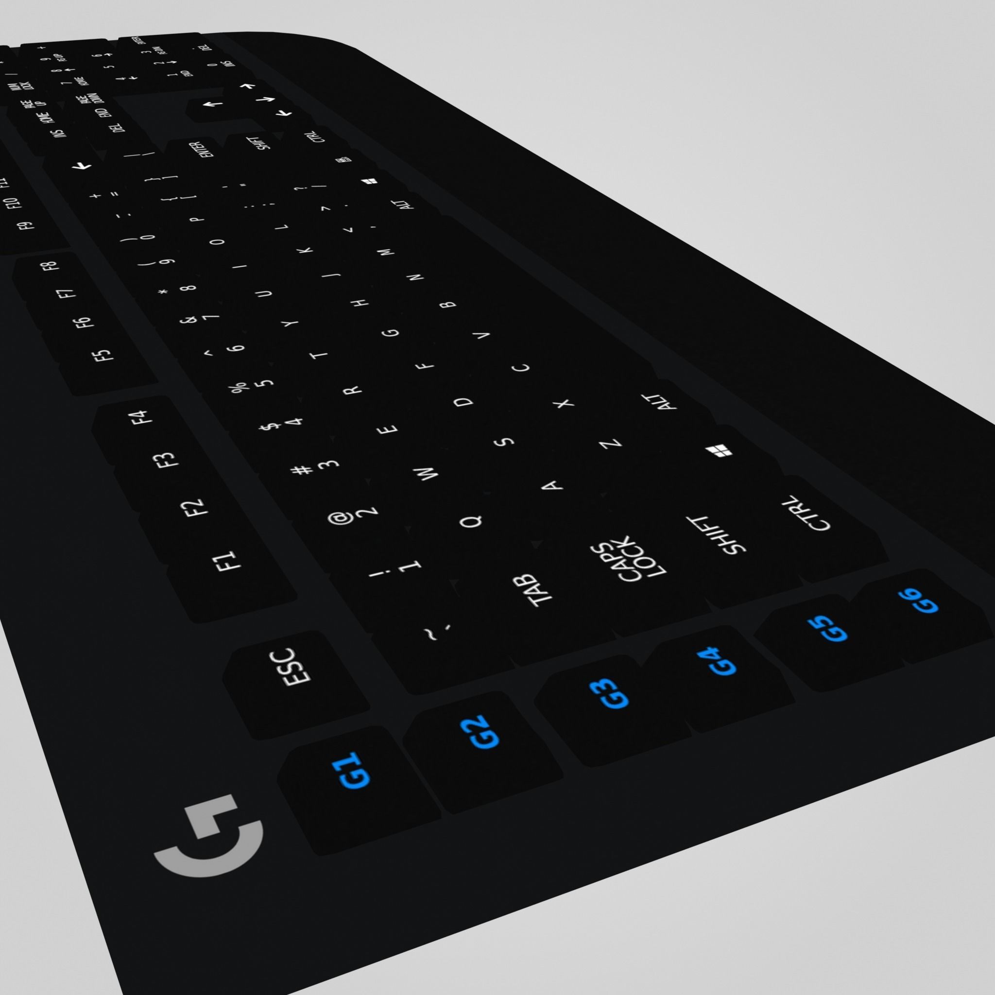 Logitech Gaming Keyboard Low-poly 3D model_42
