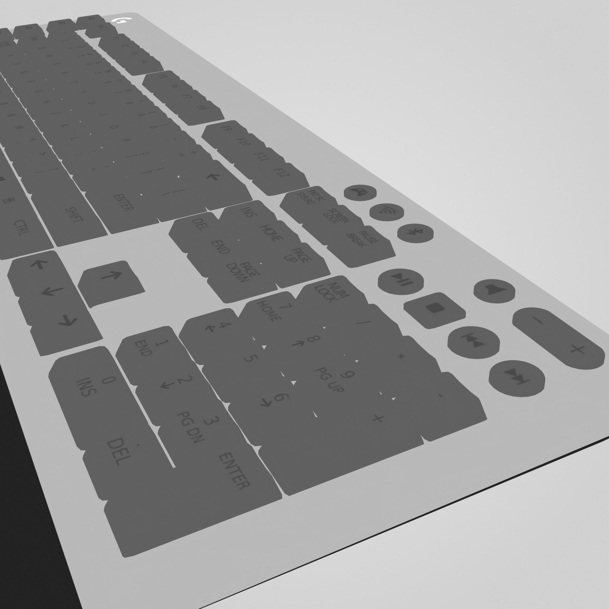 Logitech Gaming Keyboard Low-poly 3D model_33