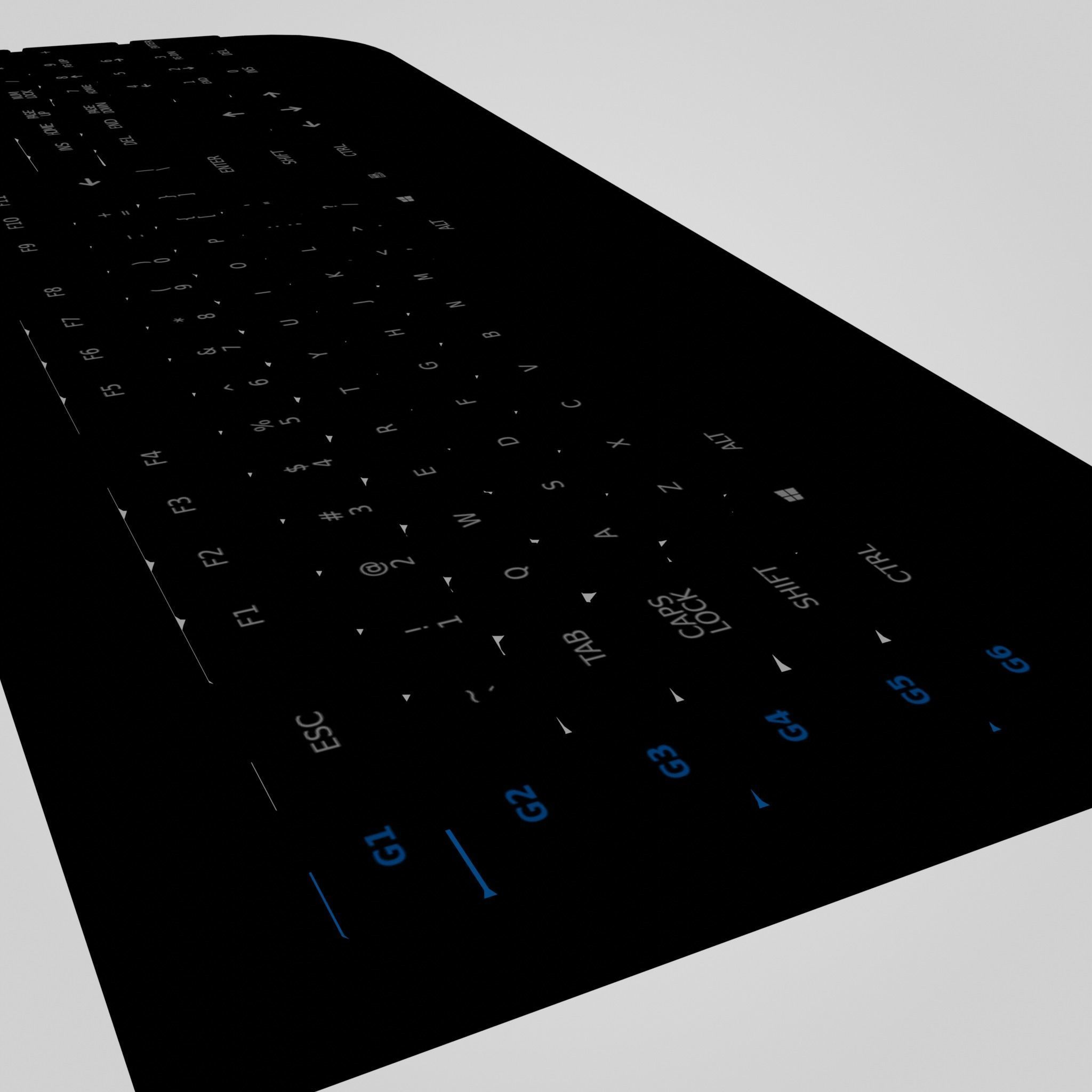 Logitech Gaming Keyboard Low-poly 3D model_37