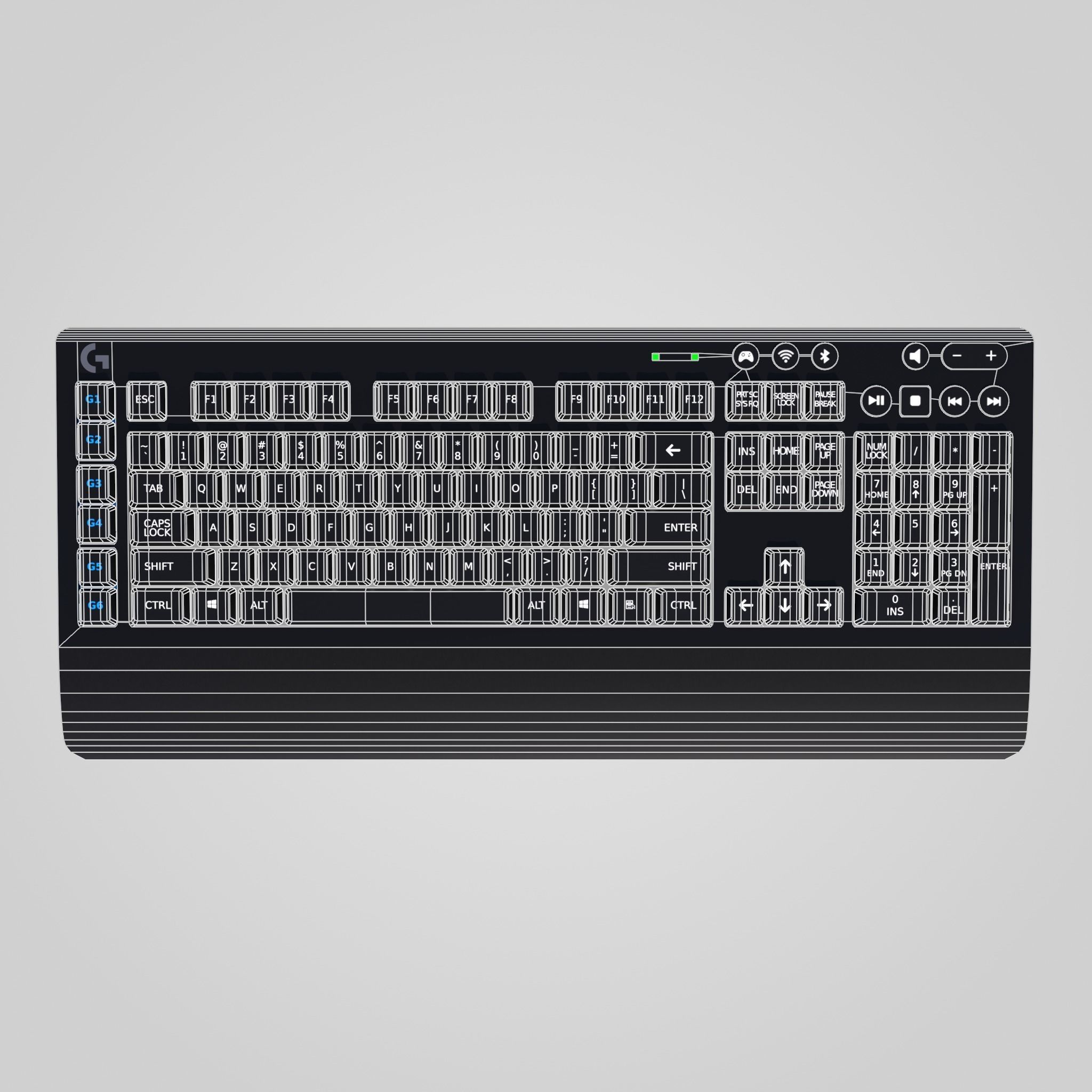 Logitech Gaming Keyboard Low-poly 3D model_16