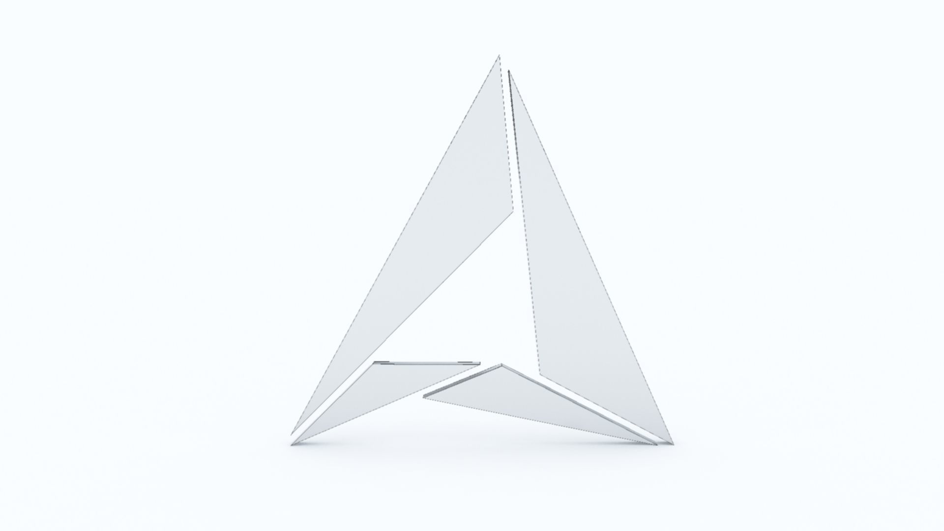 Triangular Logo Low-poly 3D model_7