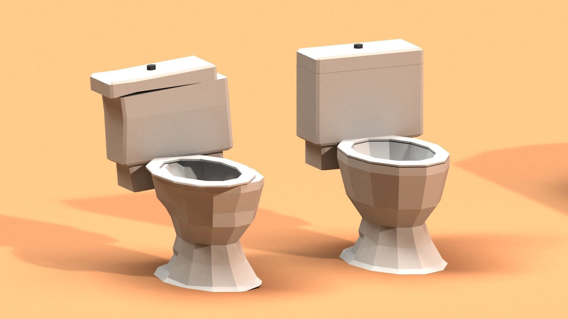 Post Apocalyptic Toilet and Bath Low-poly 3D model_4