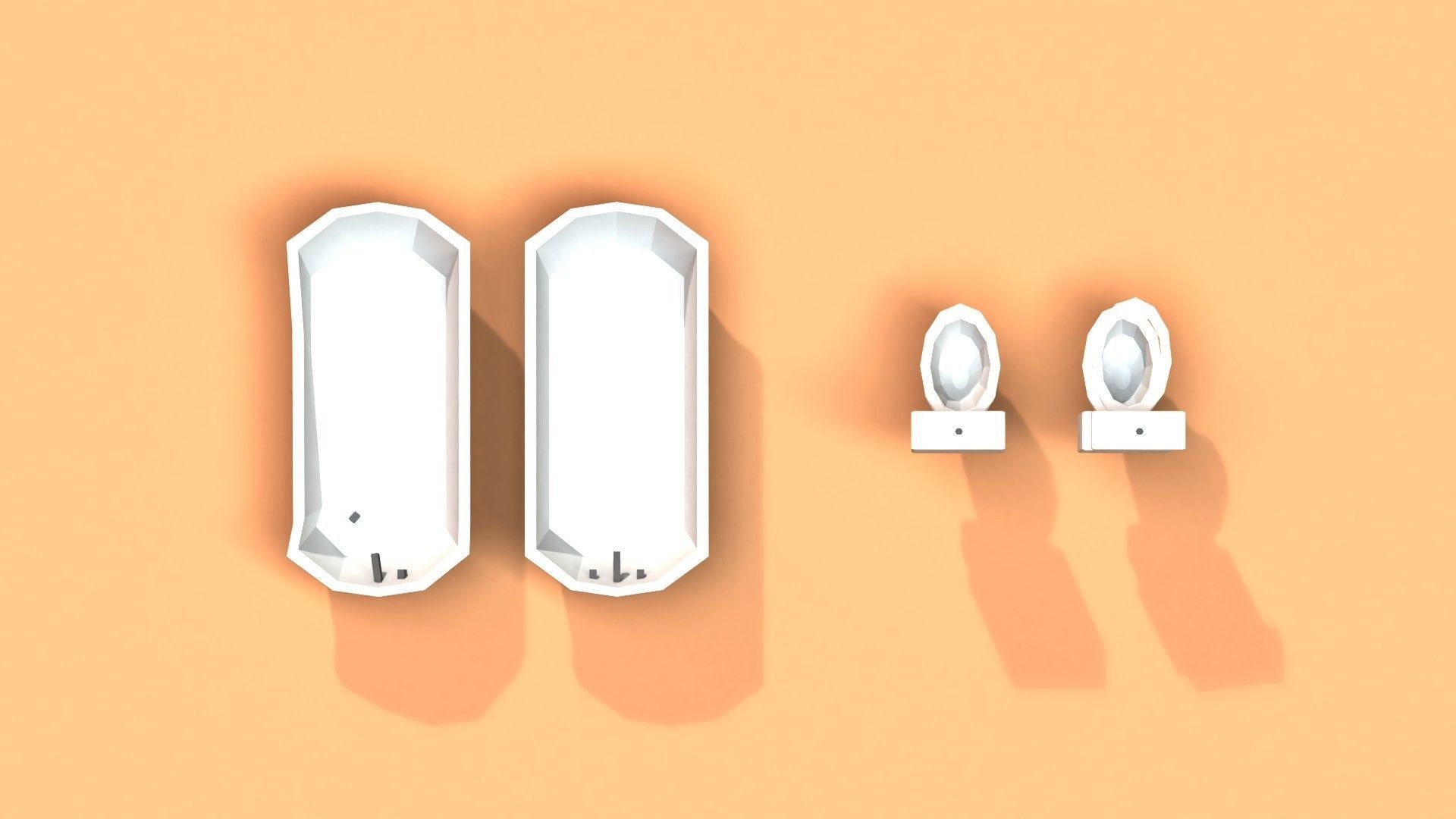 Post Apocalyptic Toilet and Bath Low-poly 3D model_2