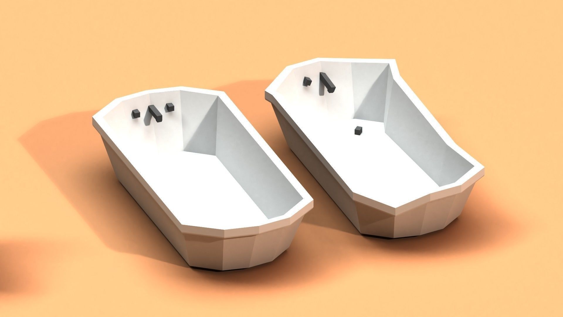 Post Apocalyptic Toilet and Bath Low-poly 3D model_5