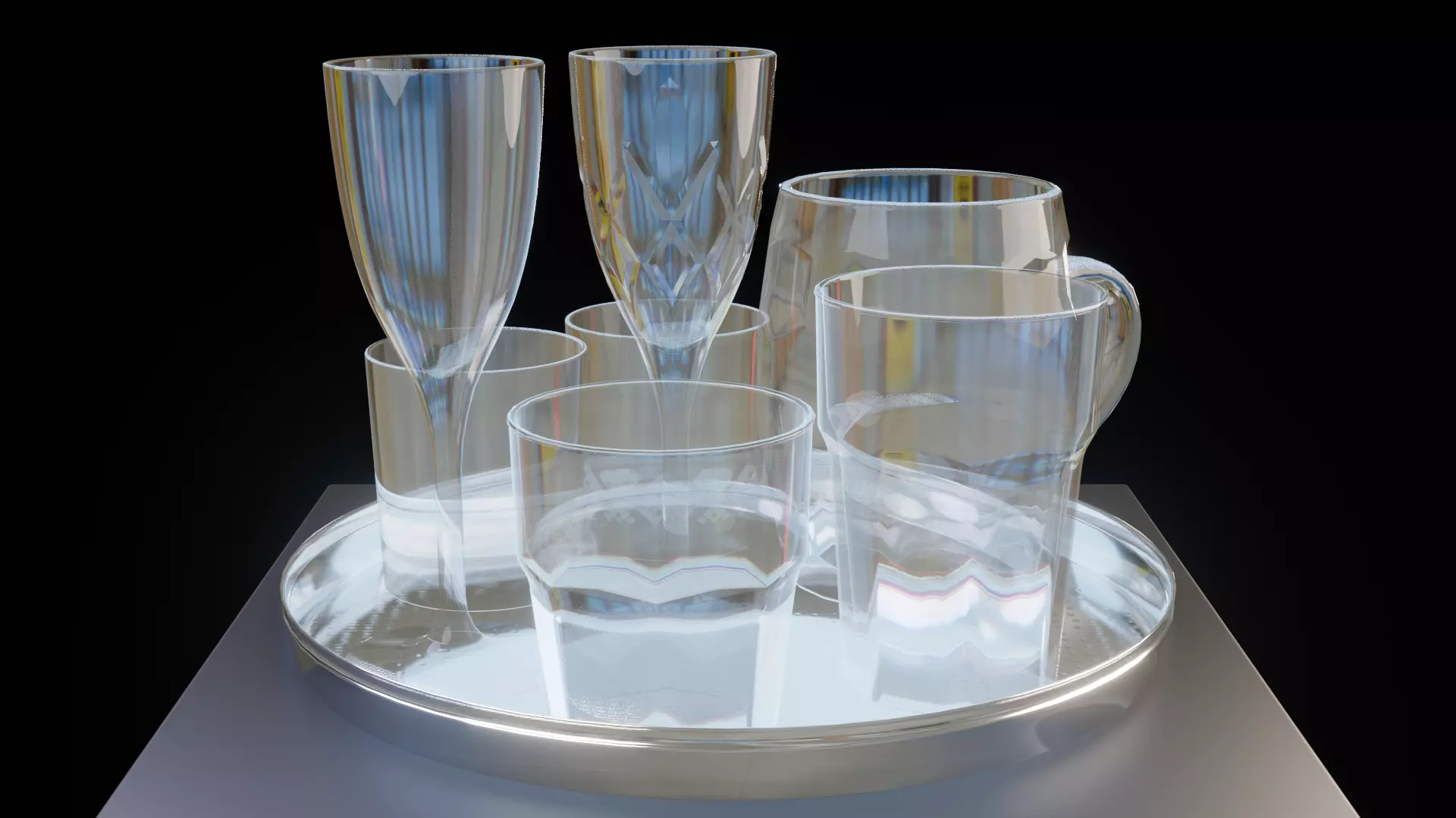 Glass Pack 3D model_0