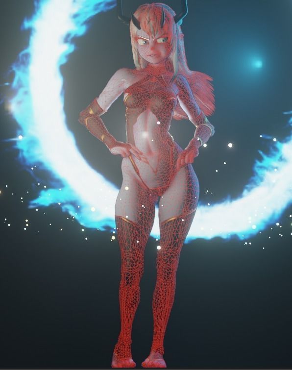 Demon Girl Beelzebub from Boushoku-Hi no Ken 3D model_5