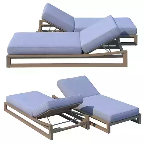 RH SEBASTIAN TEAK CHAISE Low-poly 3D model