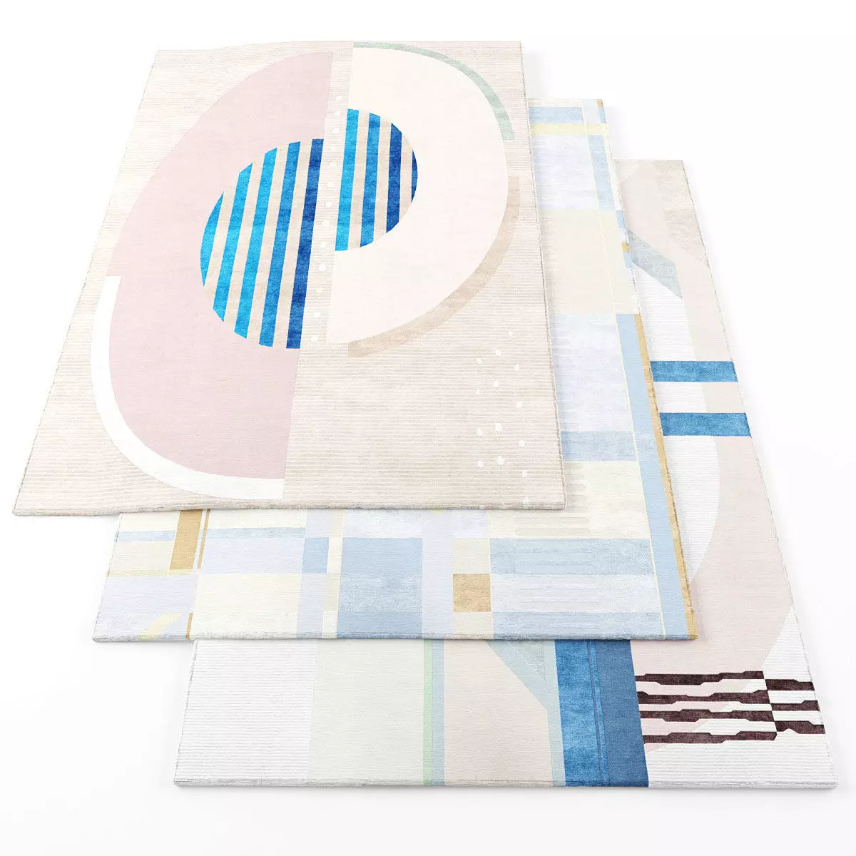 Rugs-990 three rugs Low-poly 3D model_0