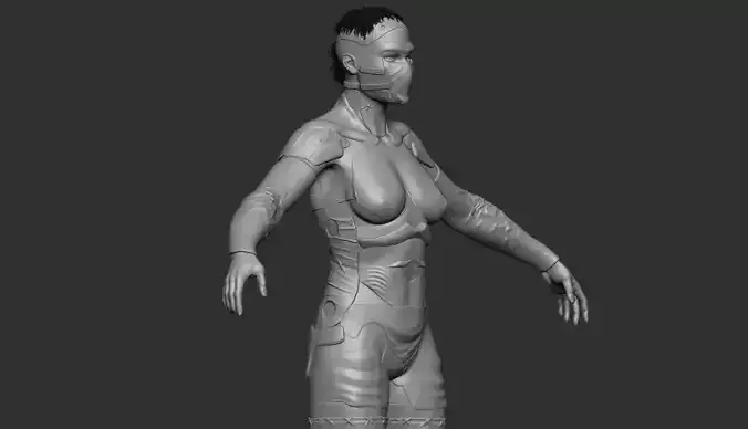 scifi girles cyberpunk 3D model