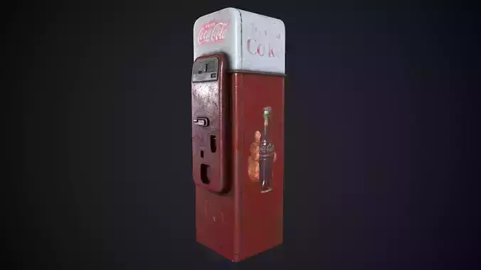 Coca Cola Vendo 44 Old Rust Worn Low-poly 3D model
