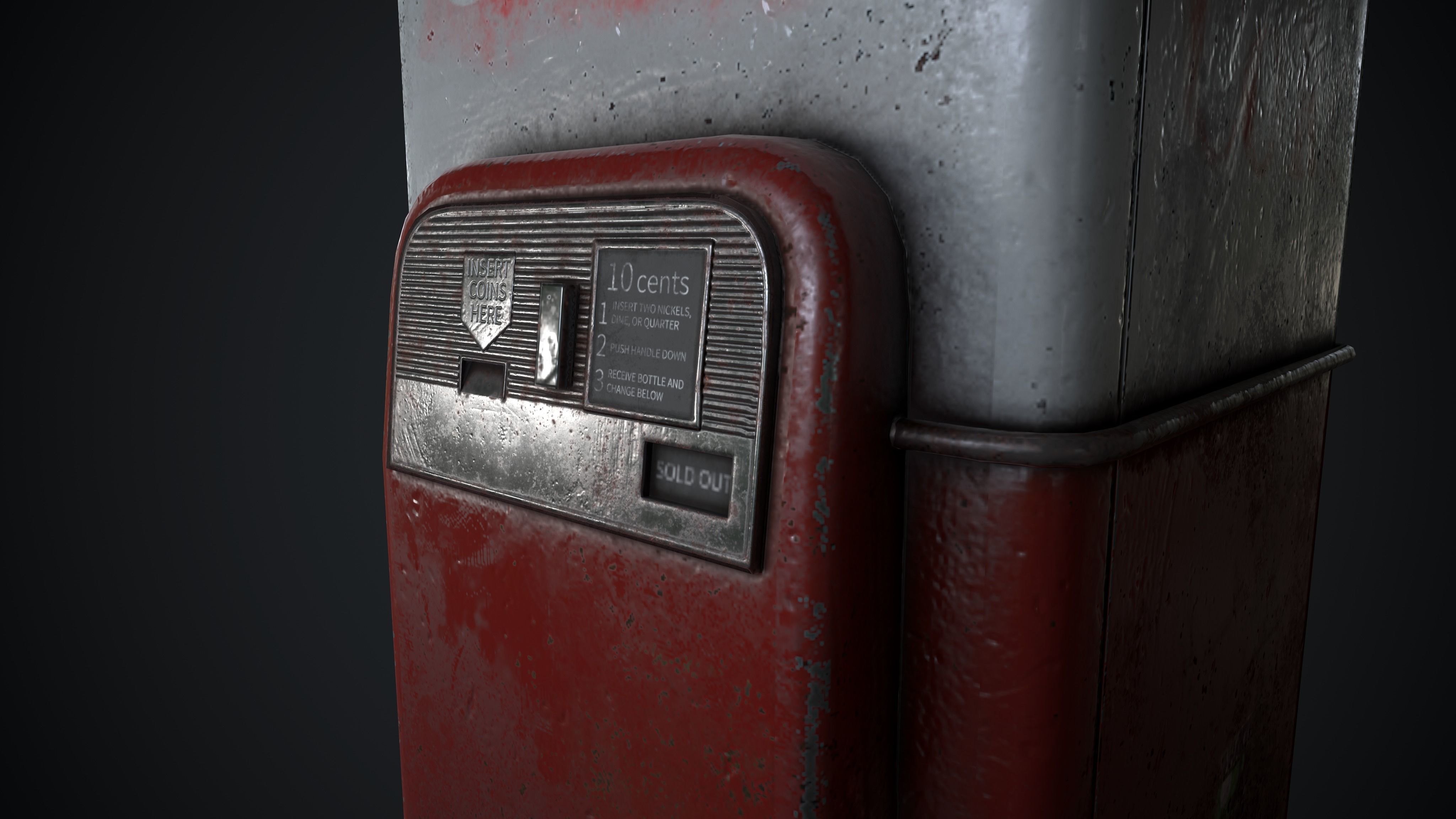 Coca Cola Vendo 44 Old Rust Worn Low-poly 3D model_5