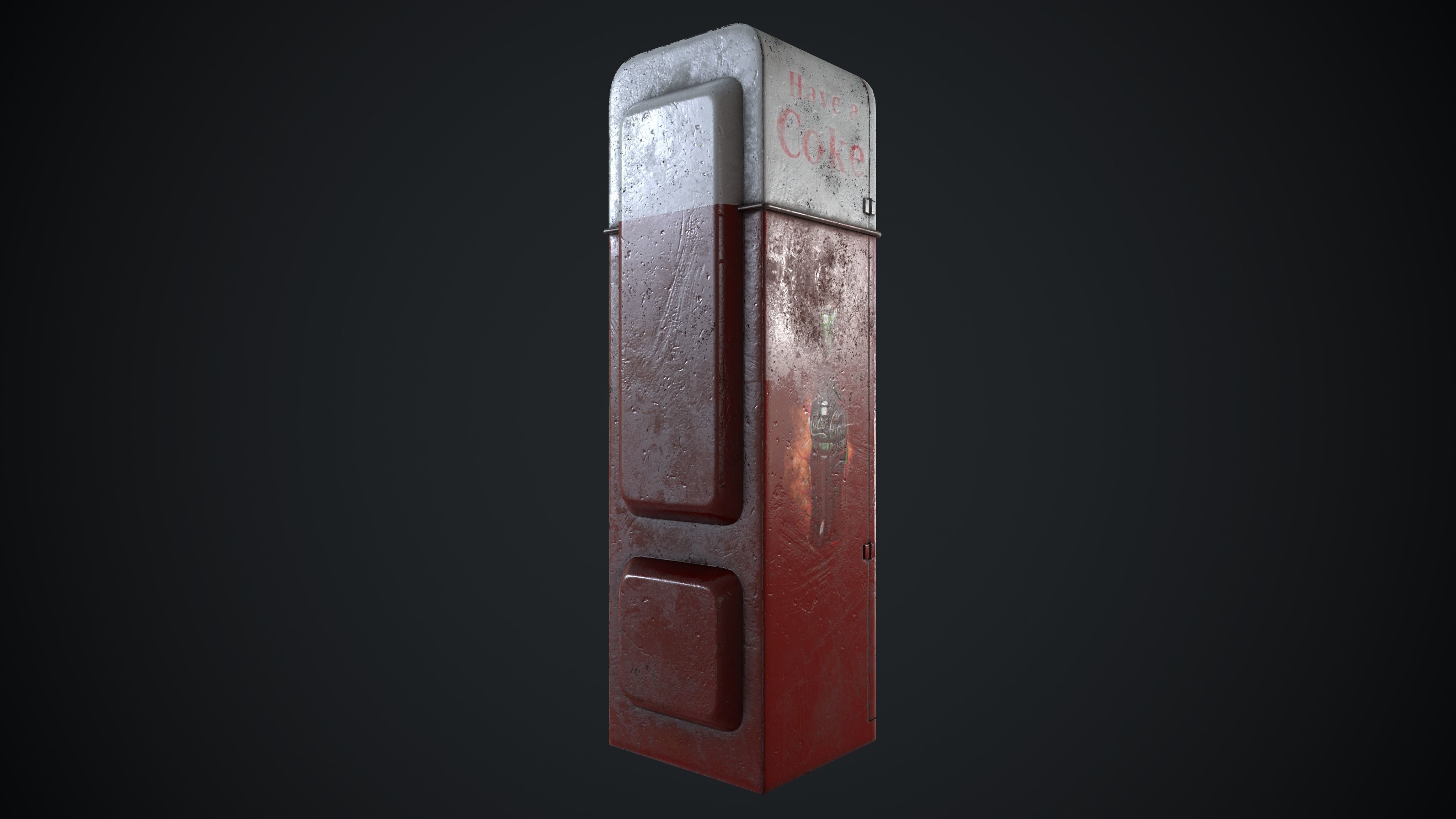 Coca Cola Vendo 44 Old Rust Worn Low-poly 3D model_7