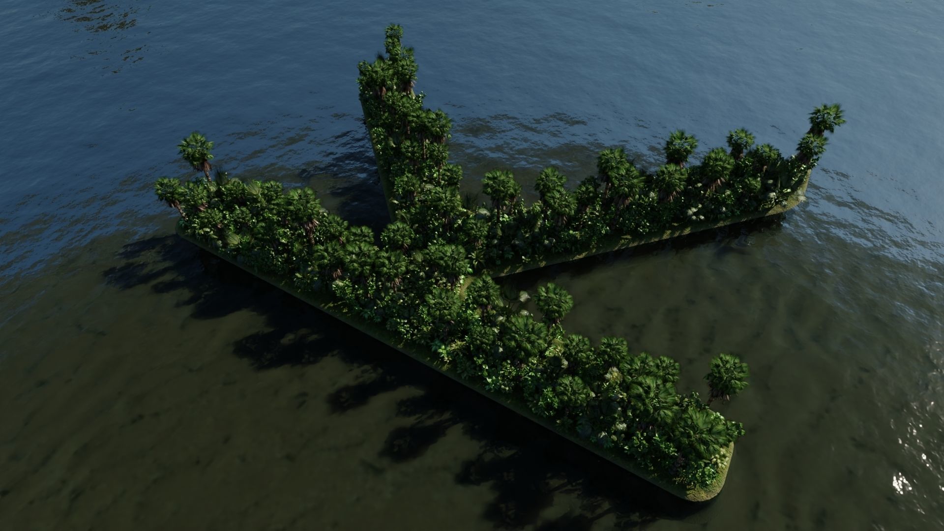 K Alphabet Island 3D model_3