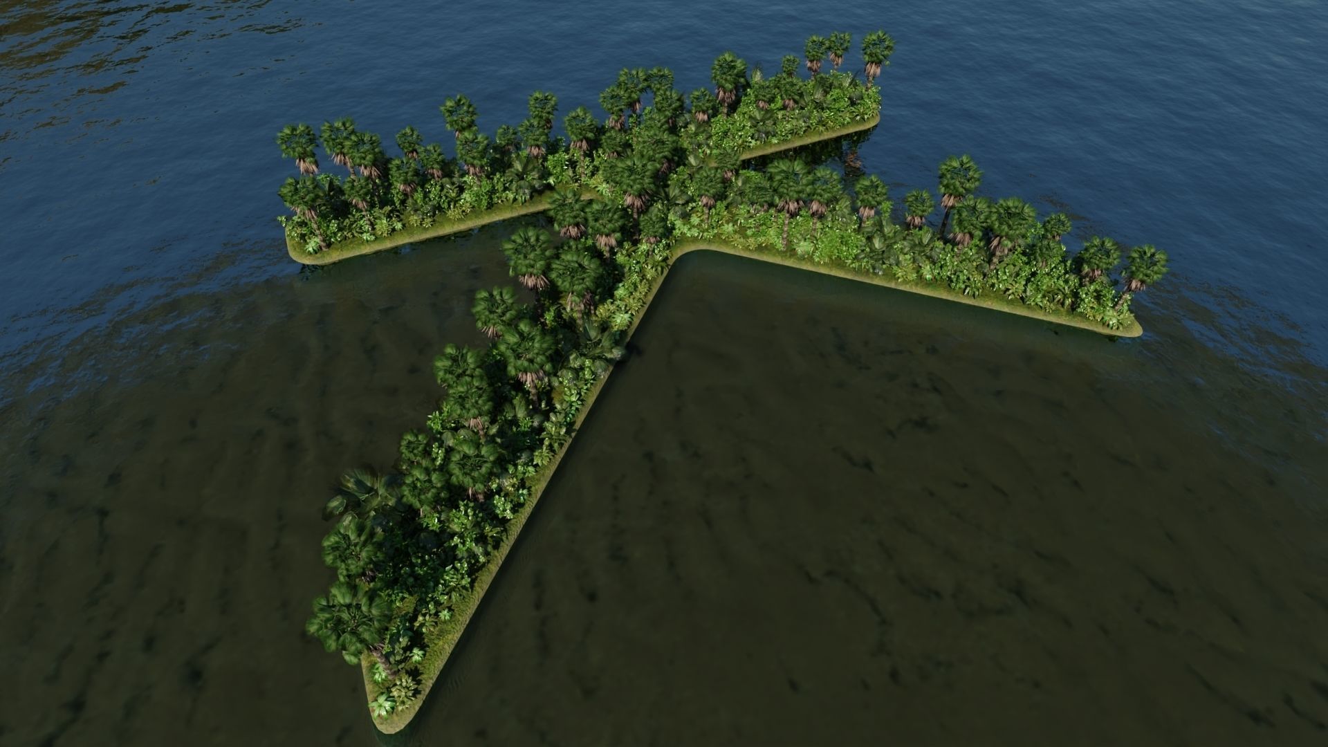 K Alphabet Island 3D model_2