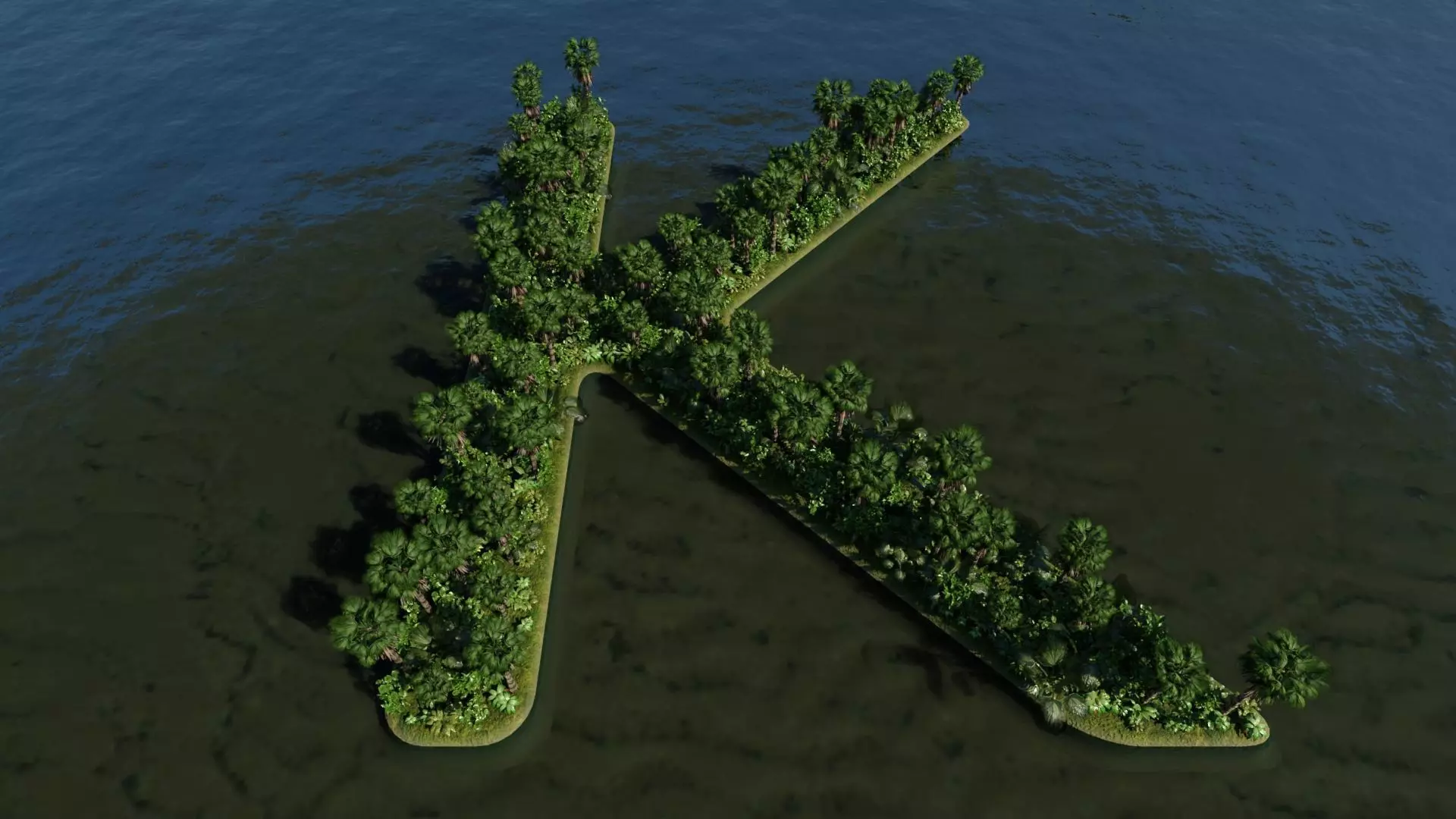 K Alphabet Island 3D model_0