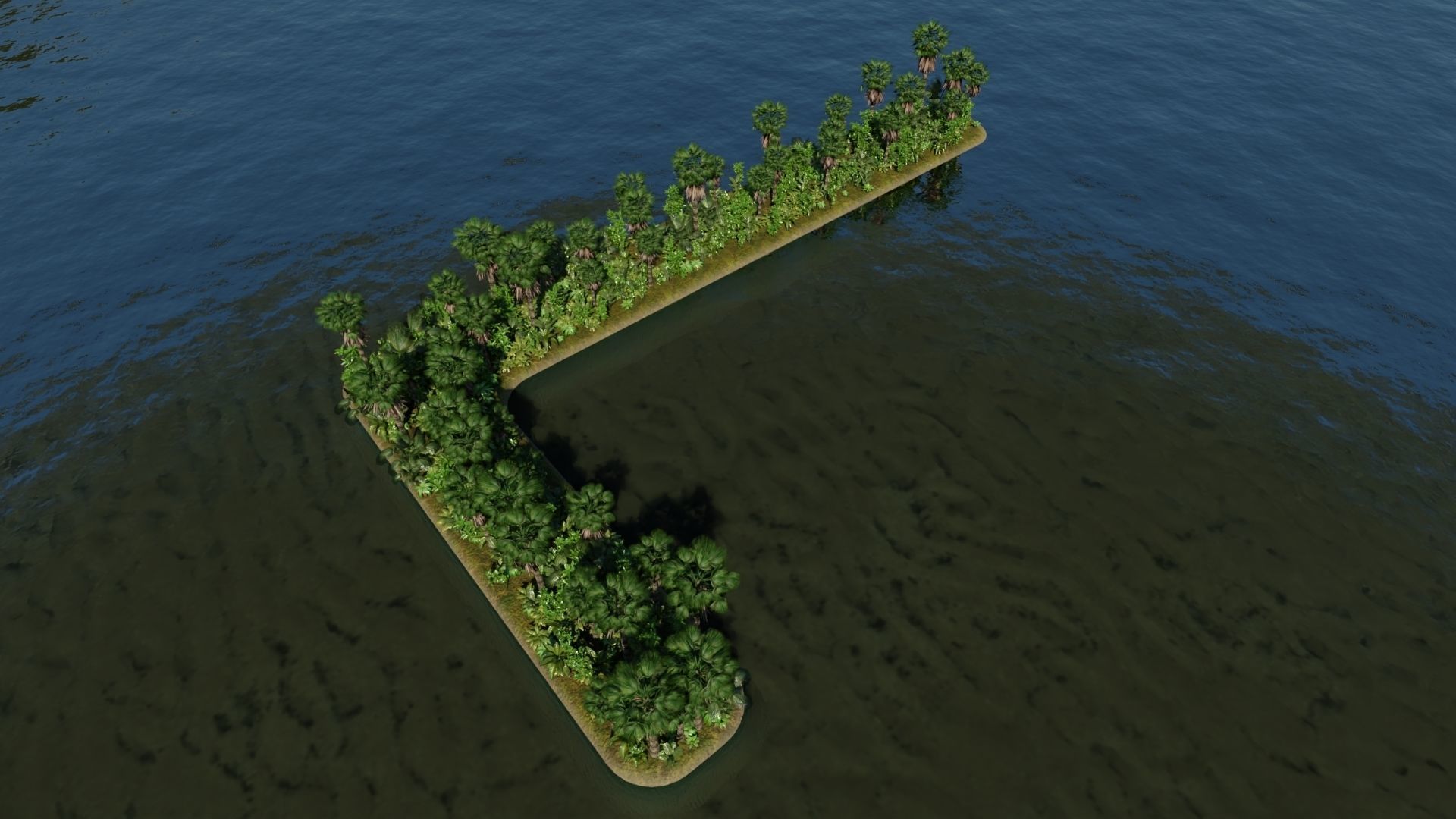 L Alphabet Island 3D model_2