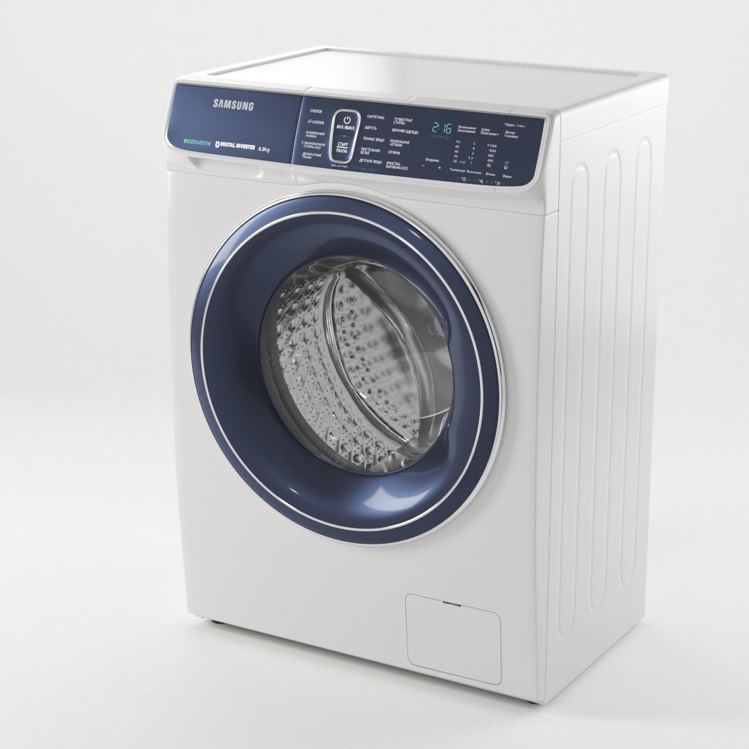  Washing machine Samsung WW80K52E61W 3D model_1