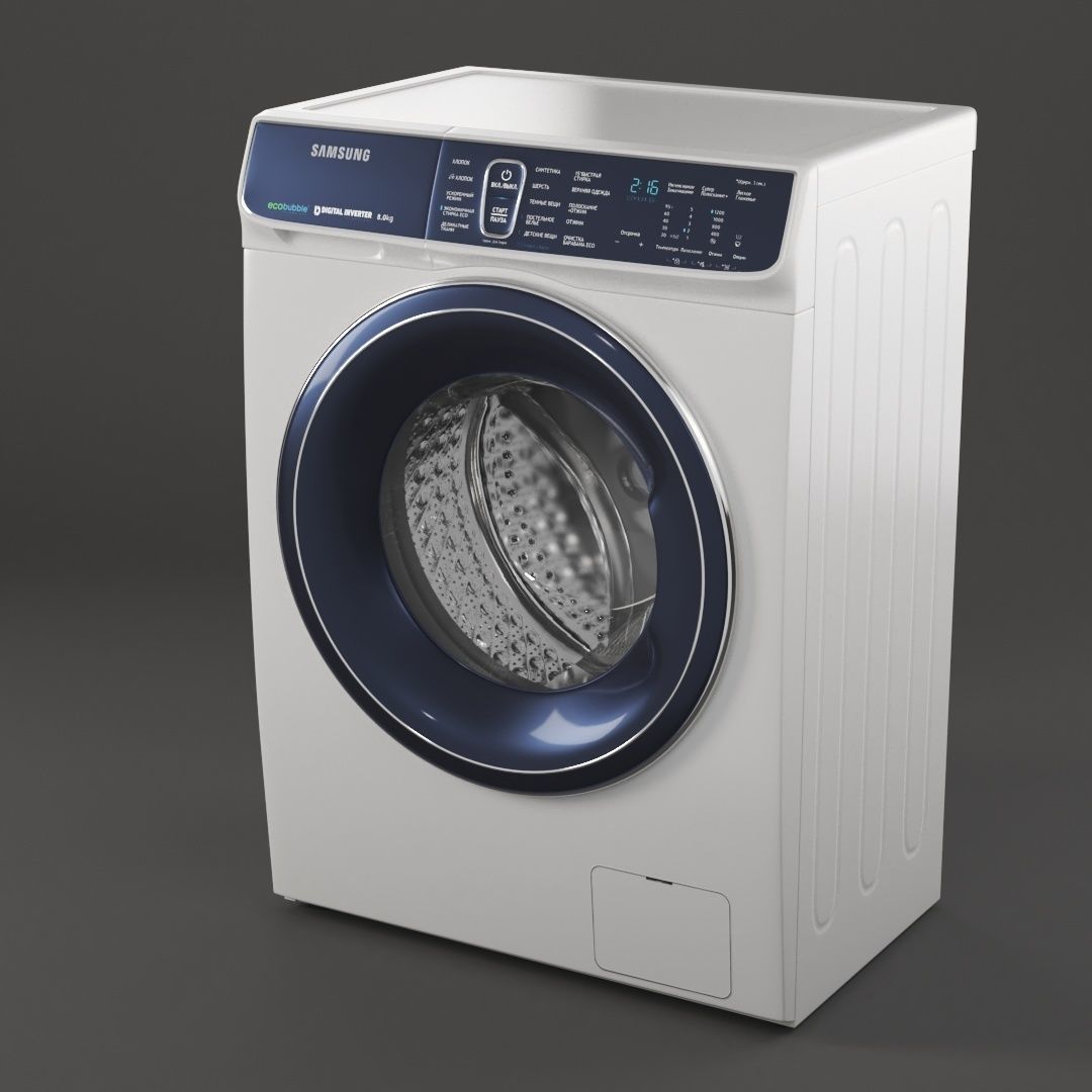  Washing machine Samsung WW80K52E61W 3D model_2