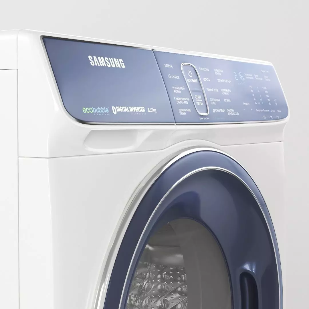  Washing machine Samsung WW80K52E61W 3D model_0