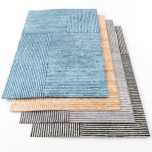 Rugs-999 four striped rugs Low-poly 3D model