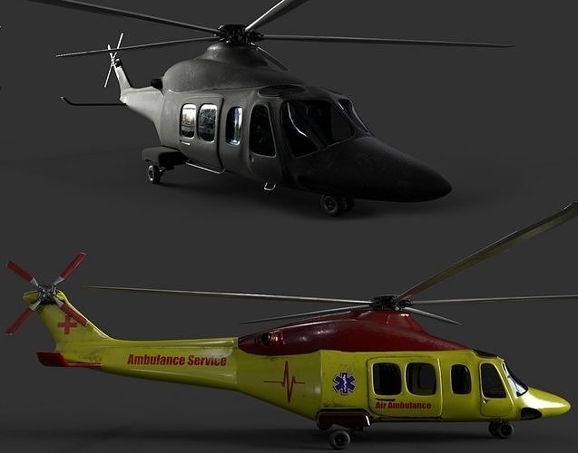 AgustaWestland AW139 Two skins model Low-poly 3D model