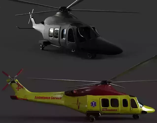AgustaWestland AW139 Two skins model Low-poly 3D model