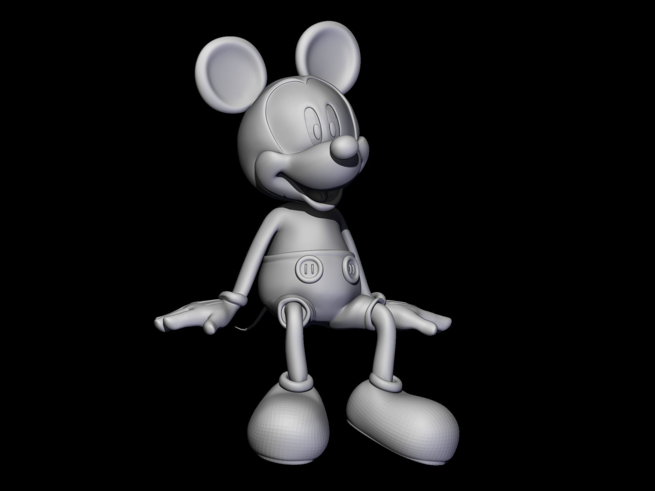 mickey seated 3D print model_5