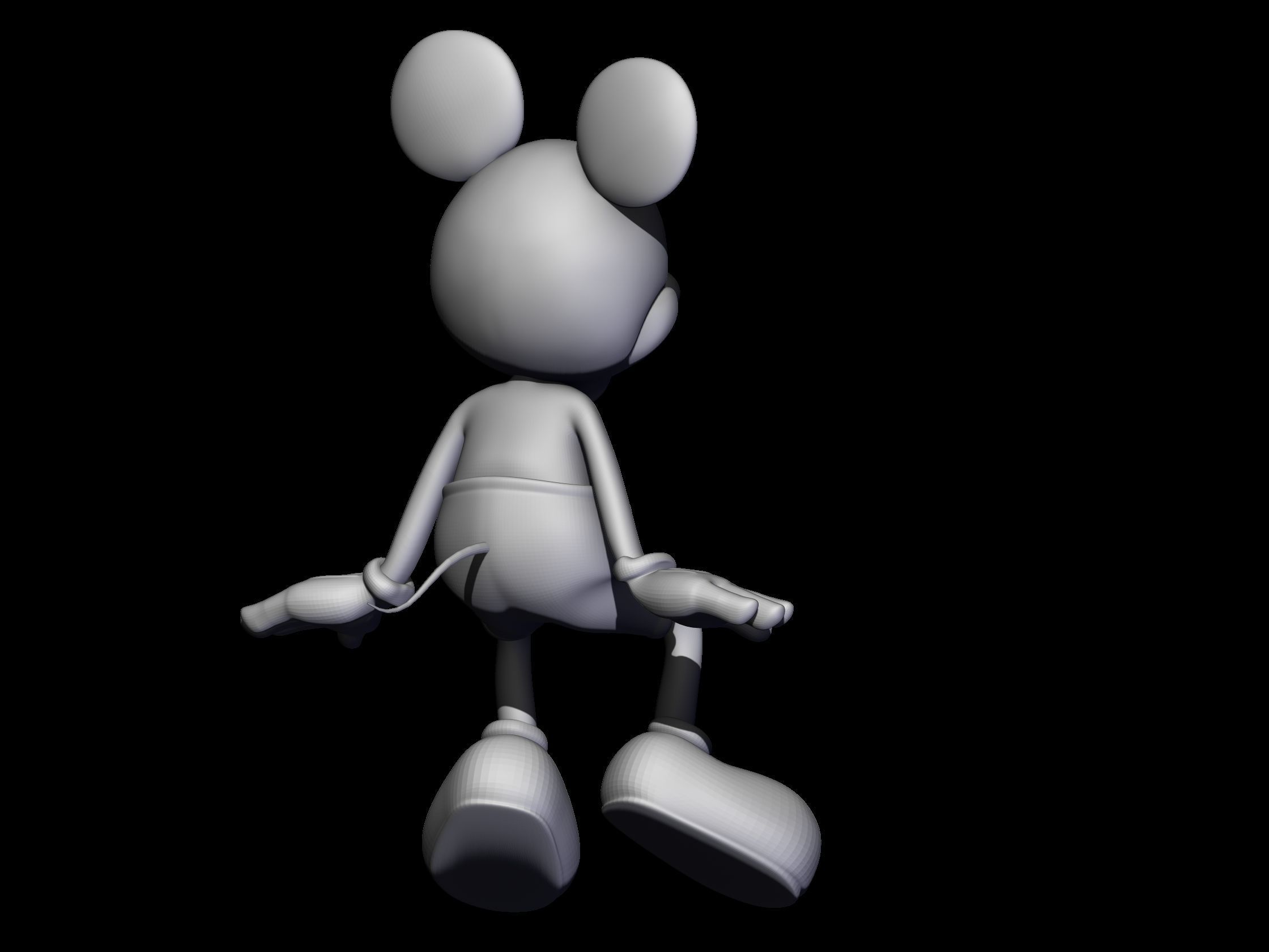 mickey seated 3D print model_7