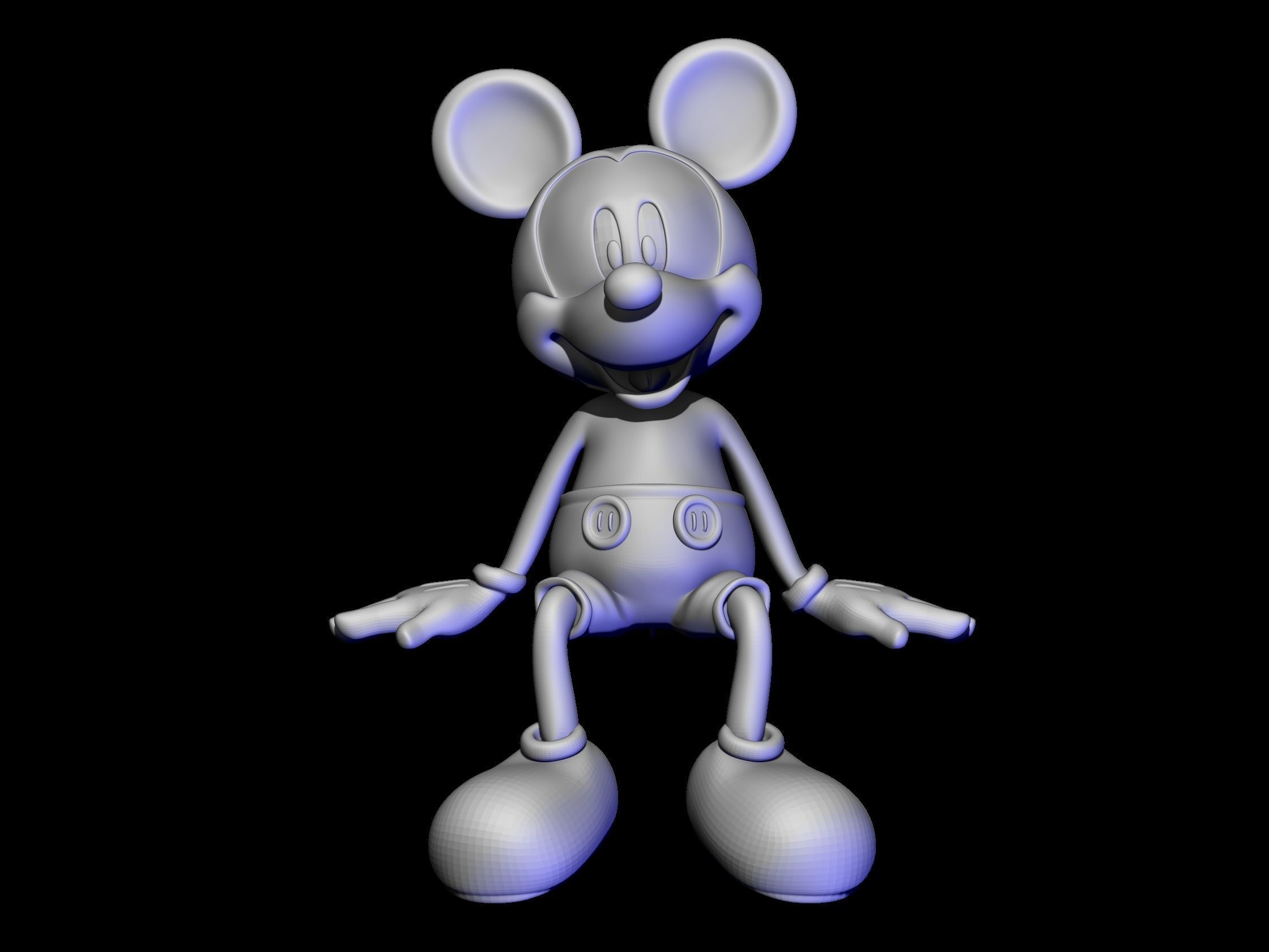 mickey seated 3D print model_4