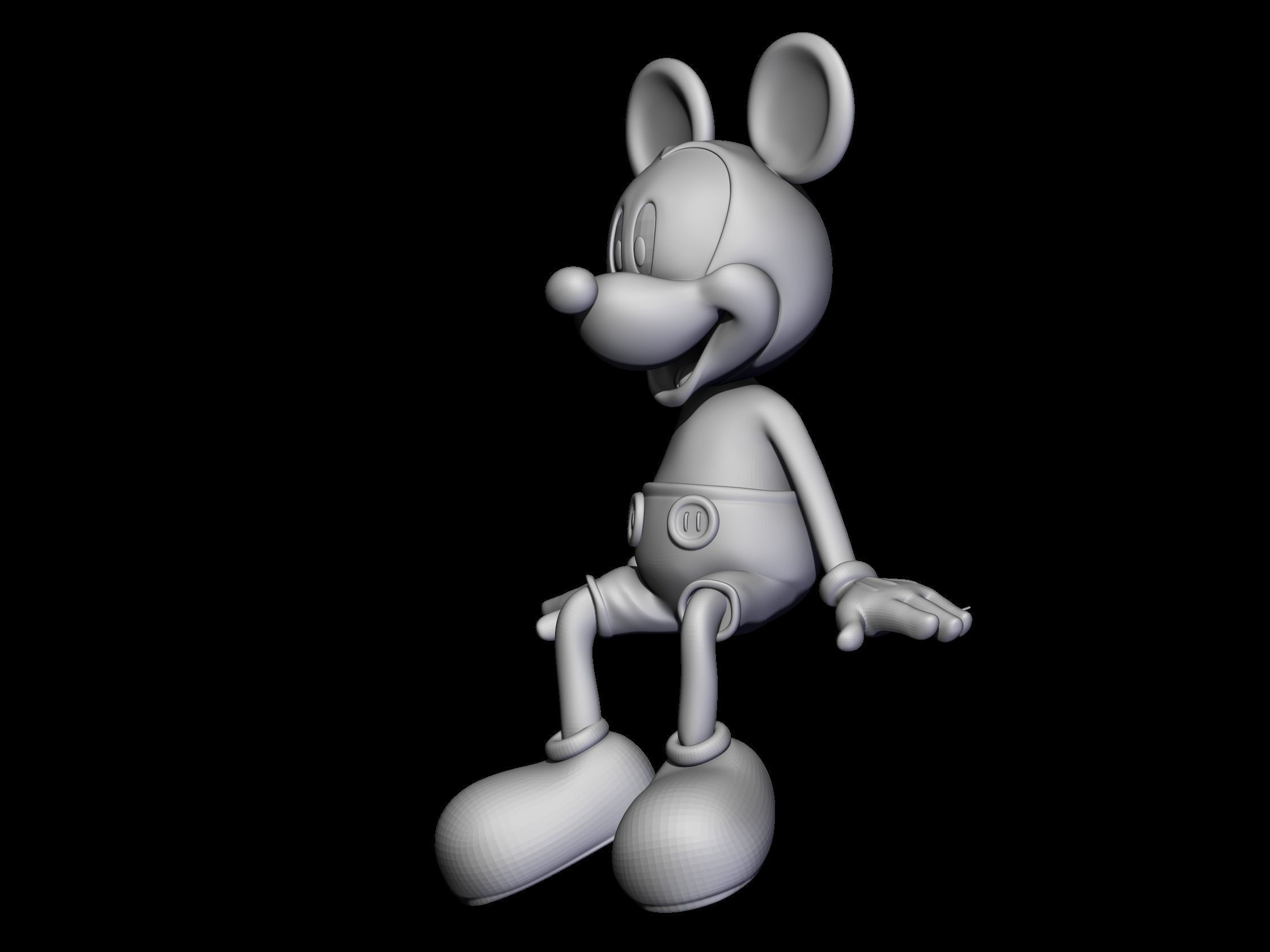 mickey seated 3D print model_6