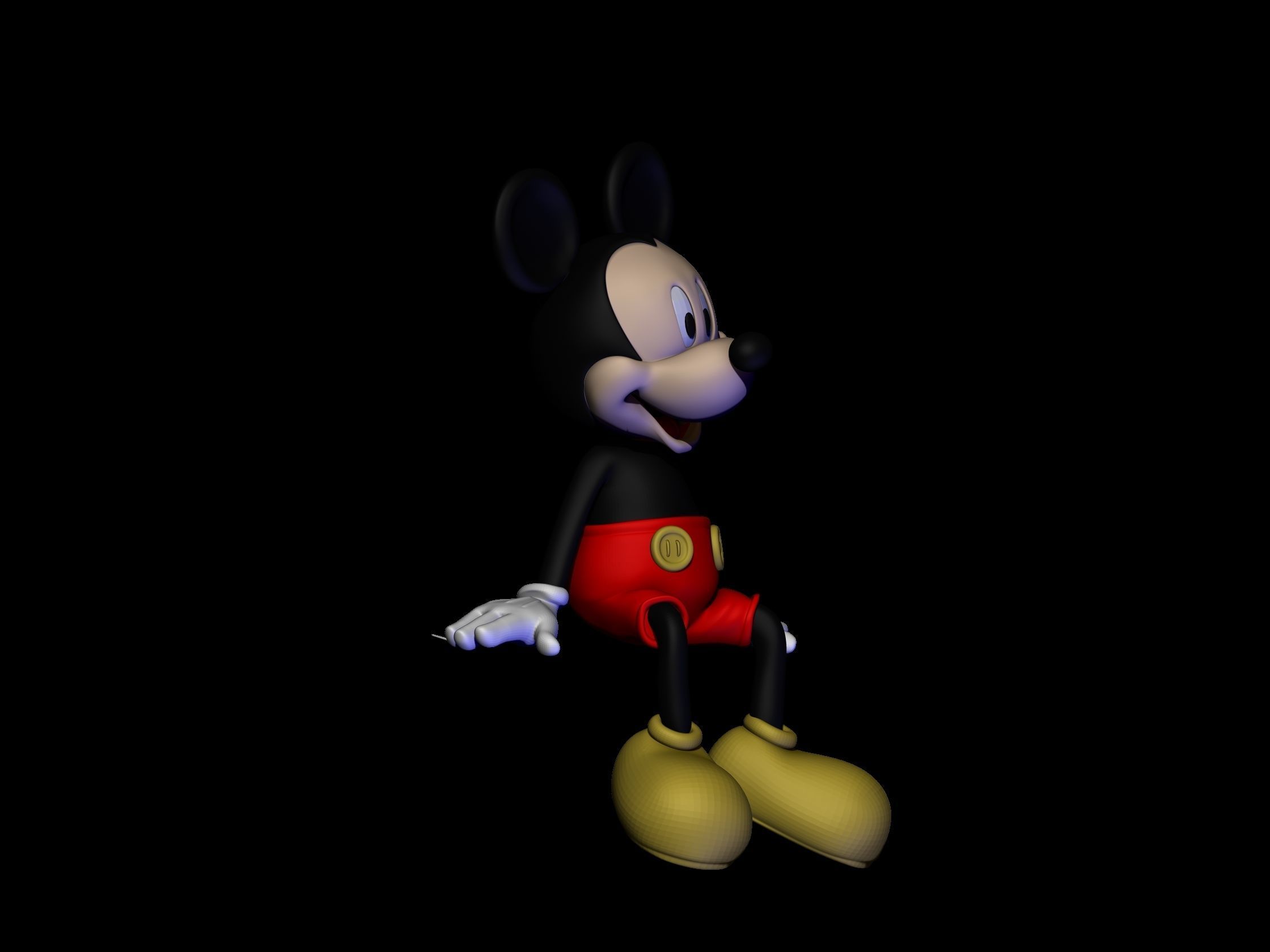 mickey seated 3D print model_1