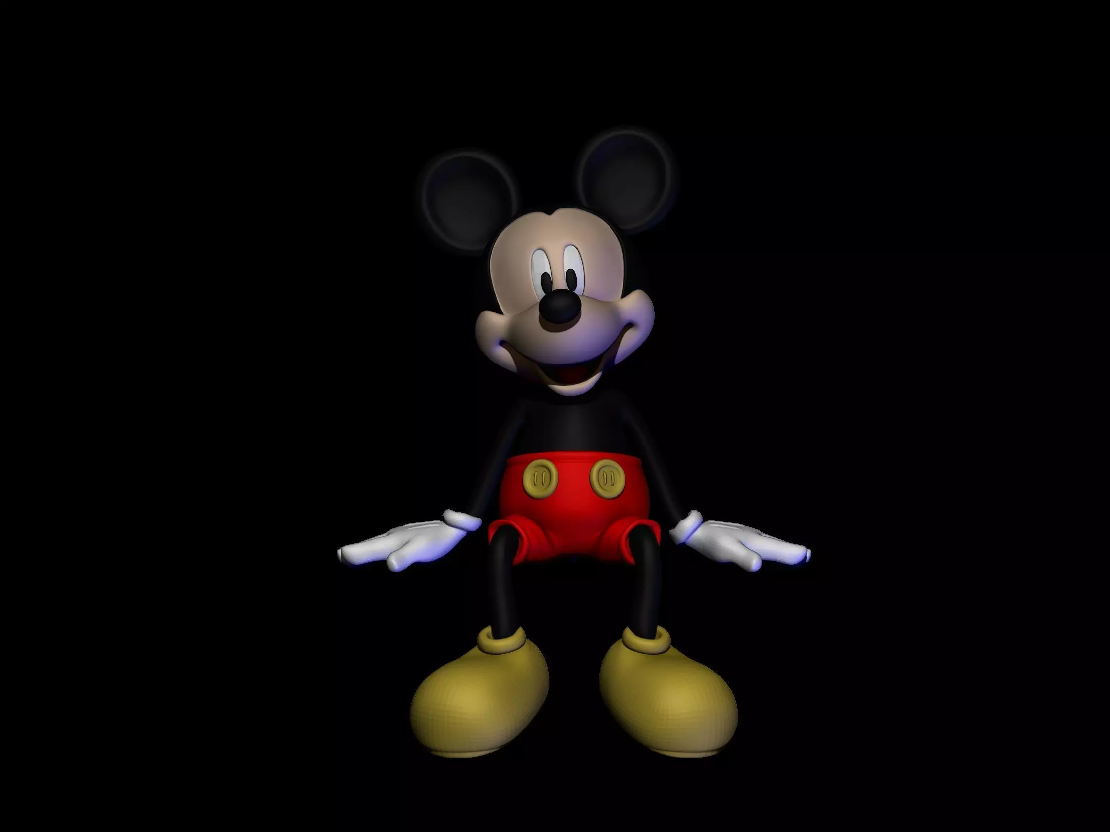 mickey seated 3D print model_0