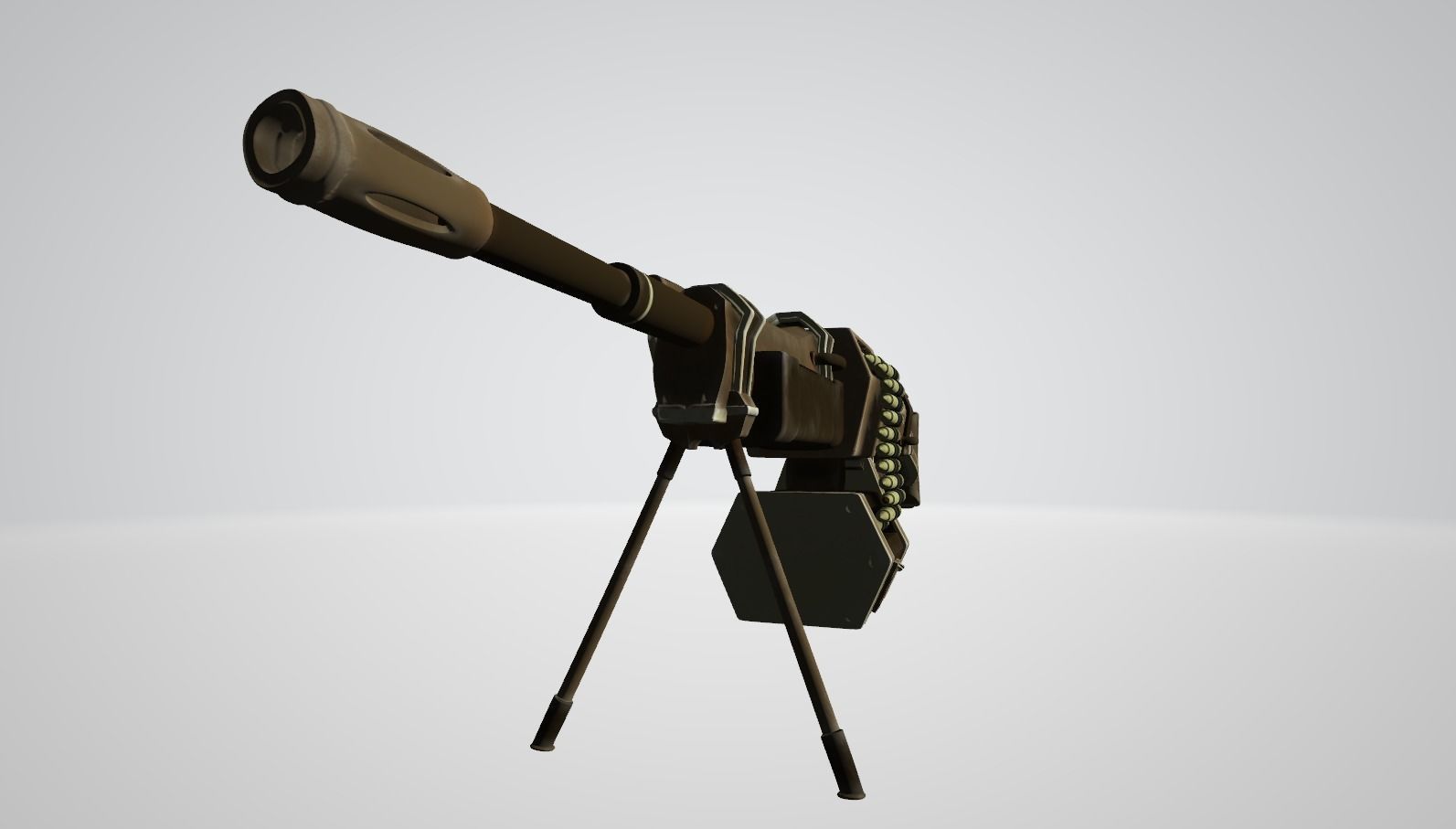 Sci-Fi Negev - Desert - -Machine Gun - Weaponry Low-poly 3D model_5