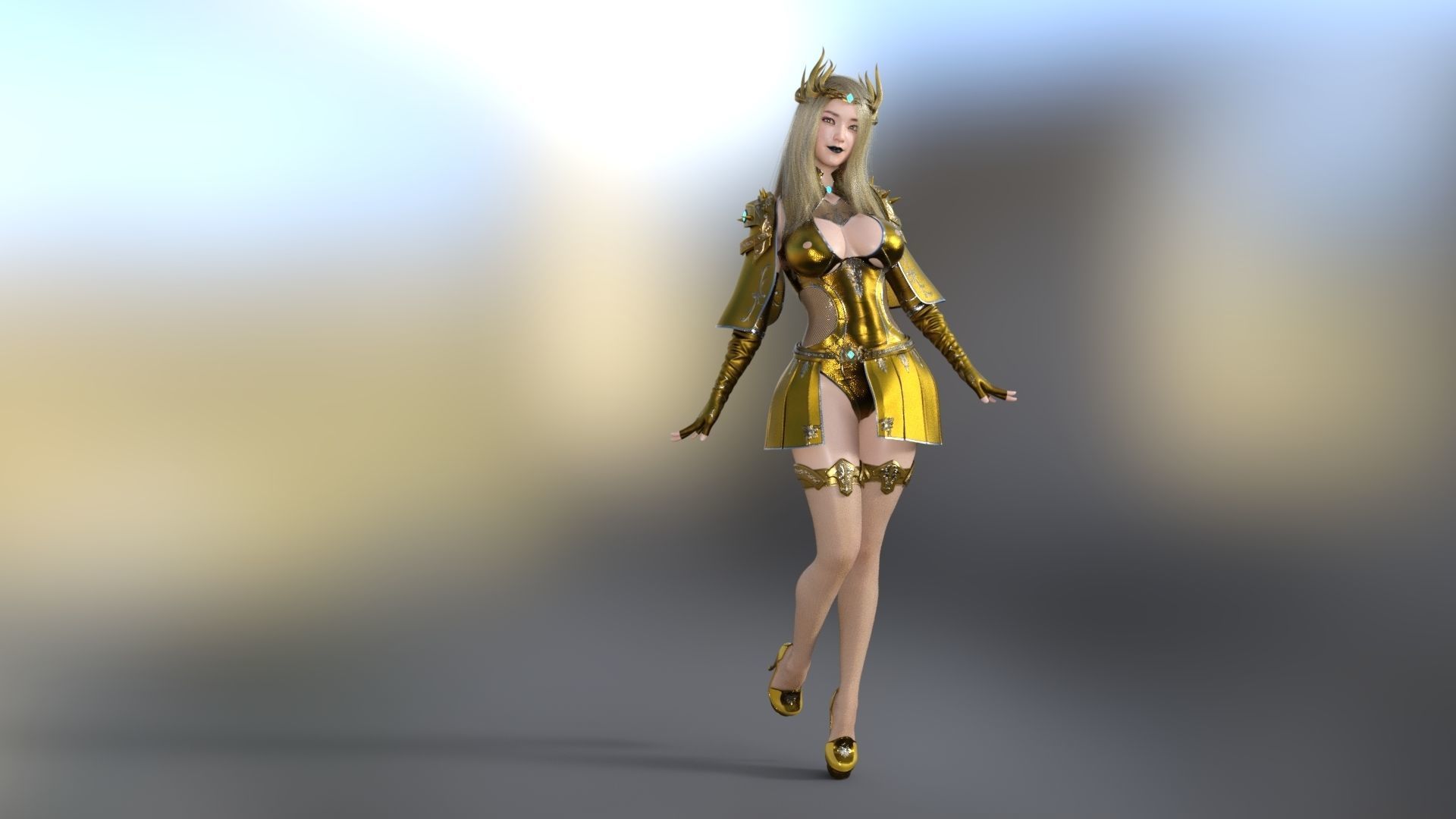 Chinese Imperial Warrior 3D model_6