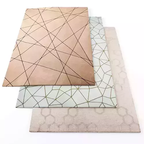 Rugs-1004 three rugs with geometric patterns