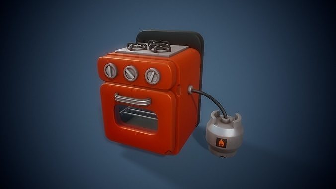 Stylized Oven - Tutorial Included Low-poly 3D model
